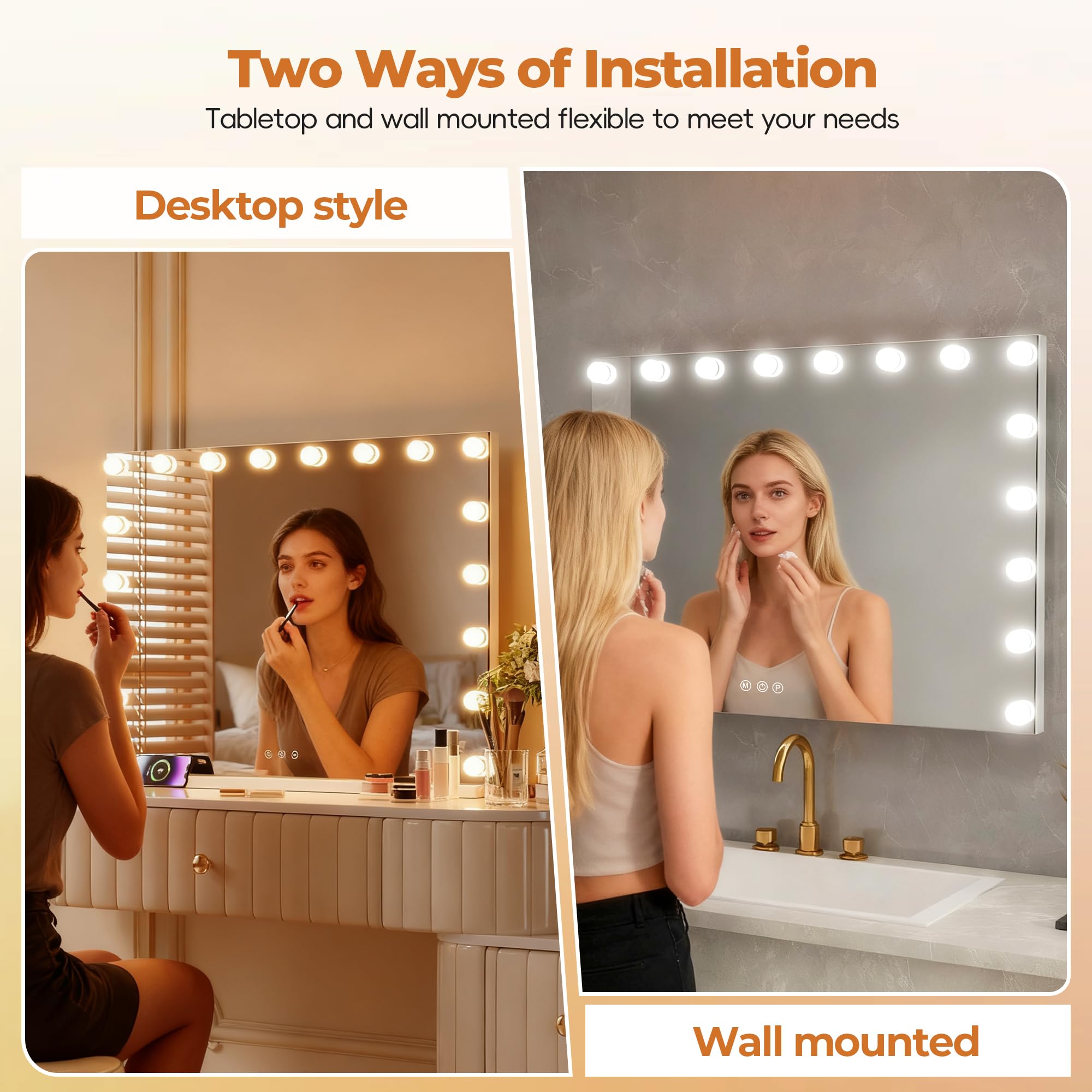 ZL ZELing Lighted Vanity Makeup Mirror with Smart Touch Control