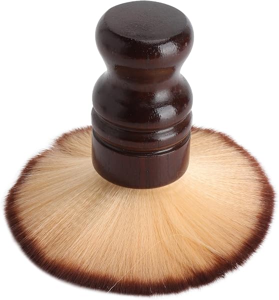 Pennello da Barba Spazzola Barbiere per Salone,Pennello Professionale per Talco, Barbiere Collo Spazzola Spazzola Barba per Barber Shop,Spazzola Professionale per Parrucchieri/Barbiere in Legno - 5