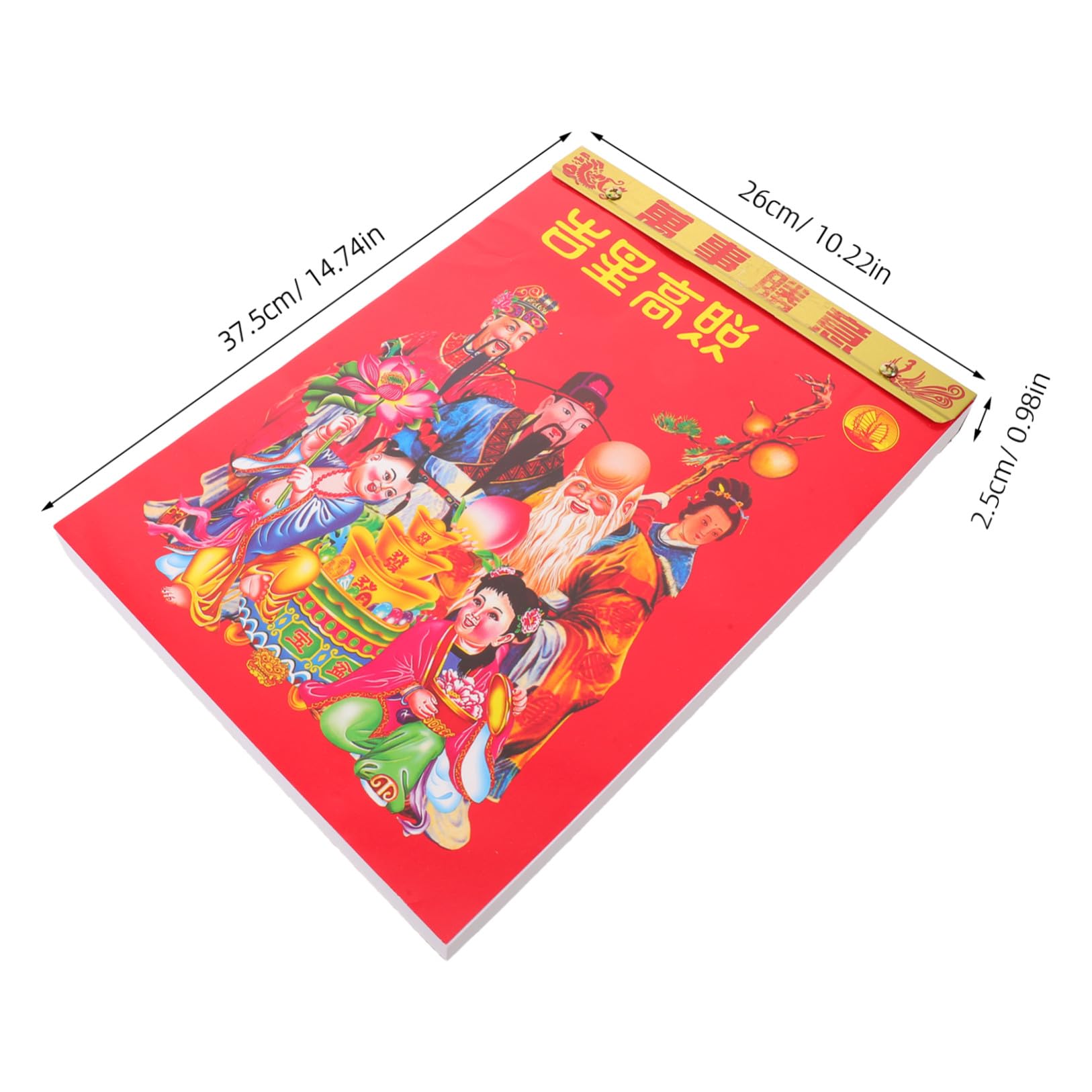 Gadpiparty Calendario da Parete 2027 Anno della Pecora Tradizionale in Carta Strappo Giornaliero, Bordi Lisci, per Ufficio e Spazi Abitativi Rosso Elegante e Classico