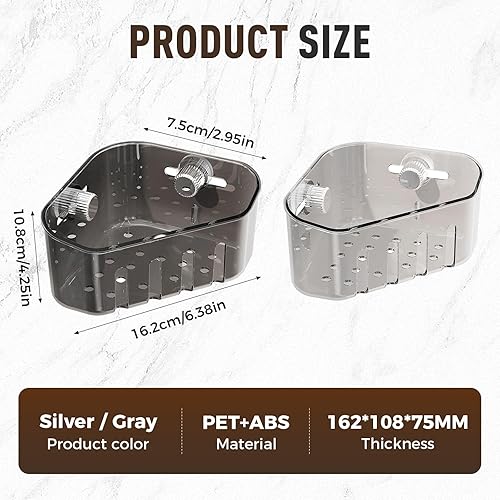 Miniatura 3 de Cesta de Almacenamiento de Esquina con Ventosa, Cesta Escurridora de Fregadero con Ventosa Mejorada 2025, Cesta Coladora de Fregadero con Vaciado