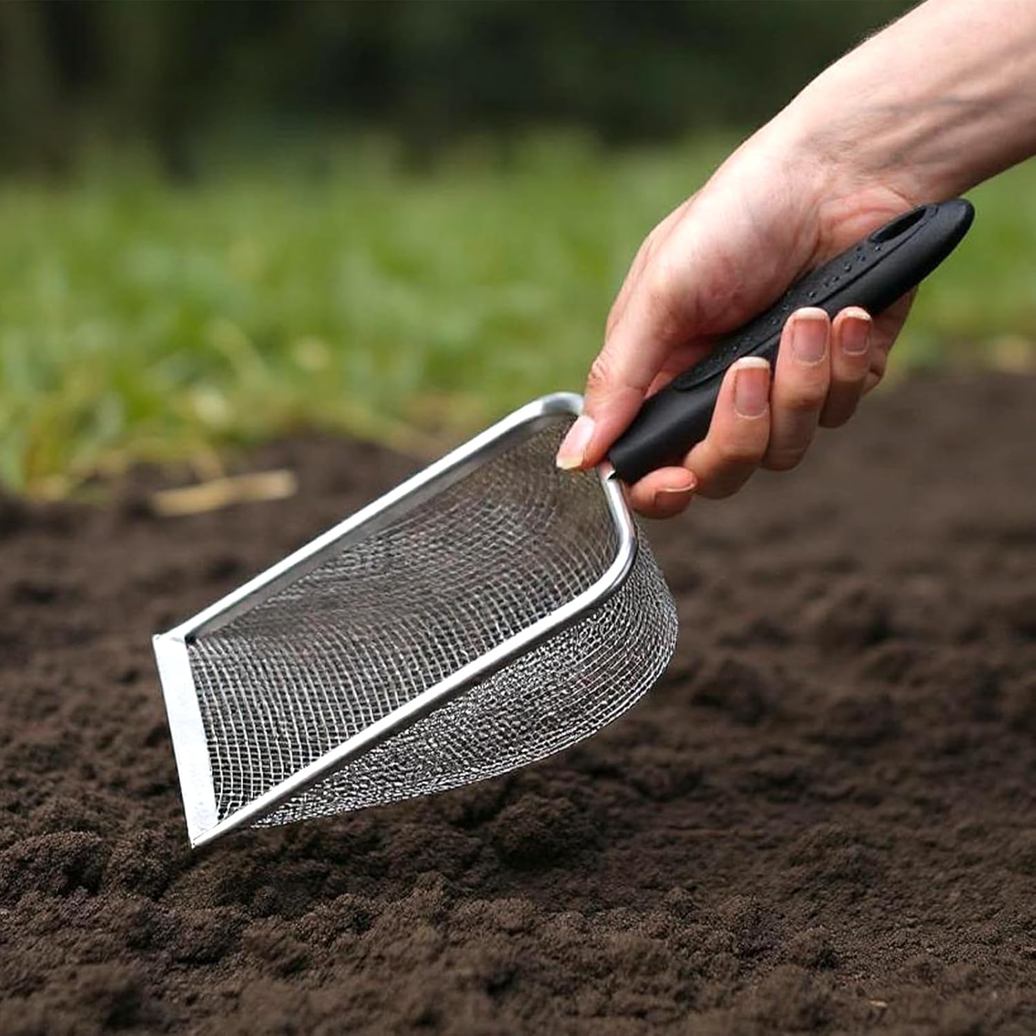 5pcs Soils Sifters Set for Gardening – Includes 2mm/2.8mm/3.8mm/4.3mm/5mm Garden Sifter for Soil, Handheld Compost Sifter for Dirt，Rocks, Heavy-Duty Shovel for Soil, Compost Sifting