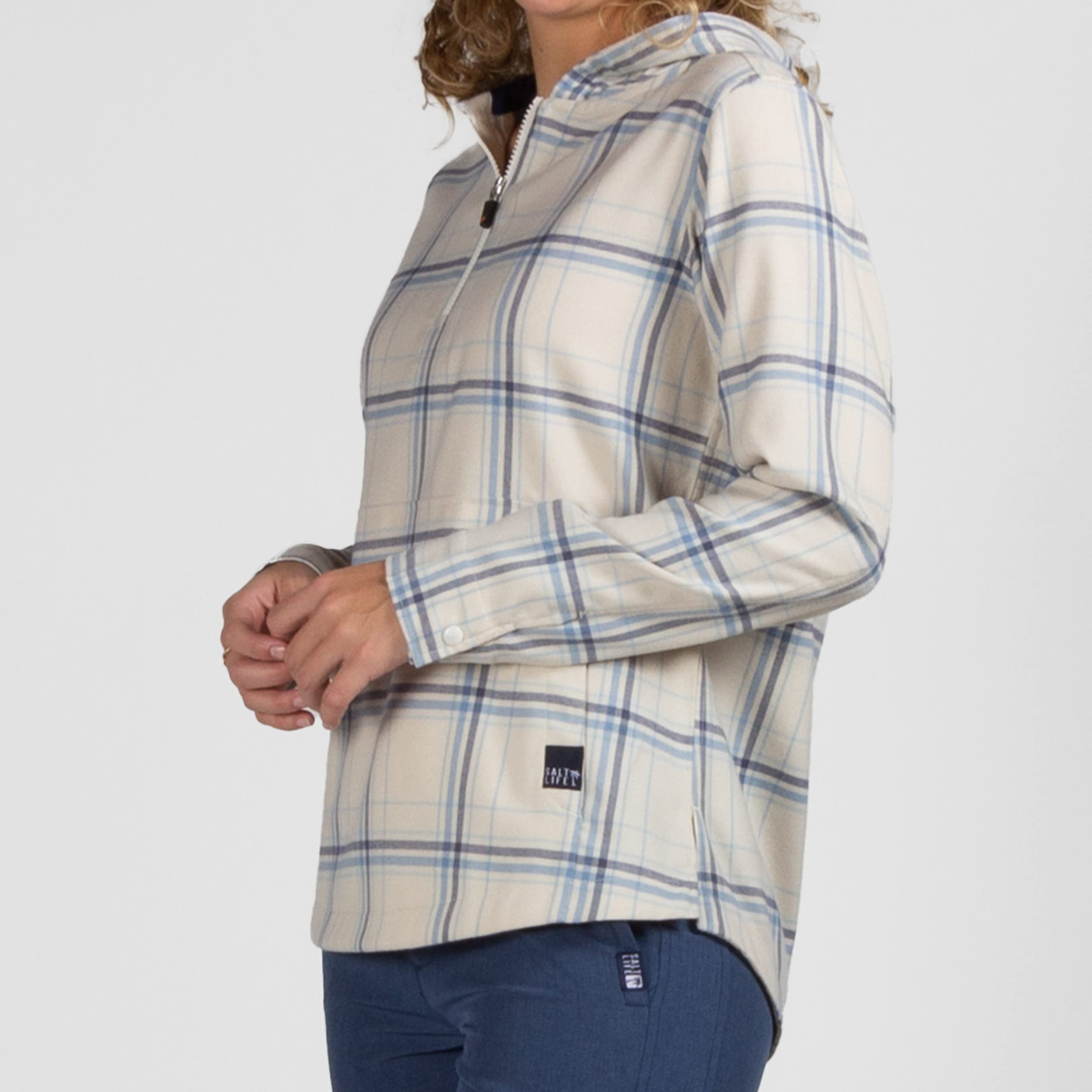 Salt Life Ahoy-Sudadera Ligera de Manga Larga SLX, Ajuste Clásico con Capucha Mujer