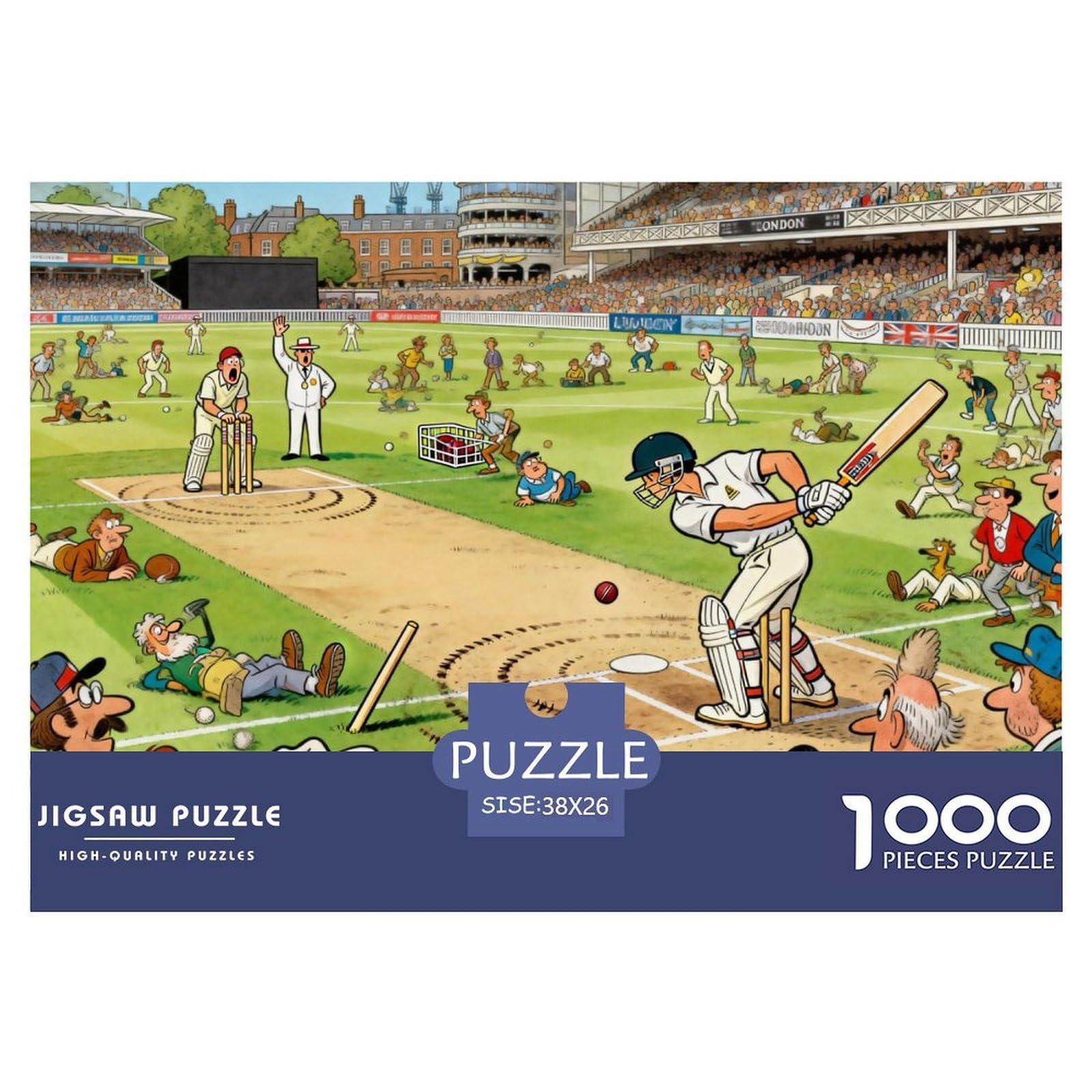 London Cricket Match Wooden Jigsaw Puzzle Waterproof 1000 Piece Puzzles for Adults Gifts Fun Educational Games