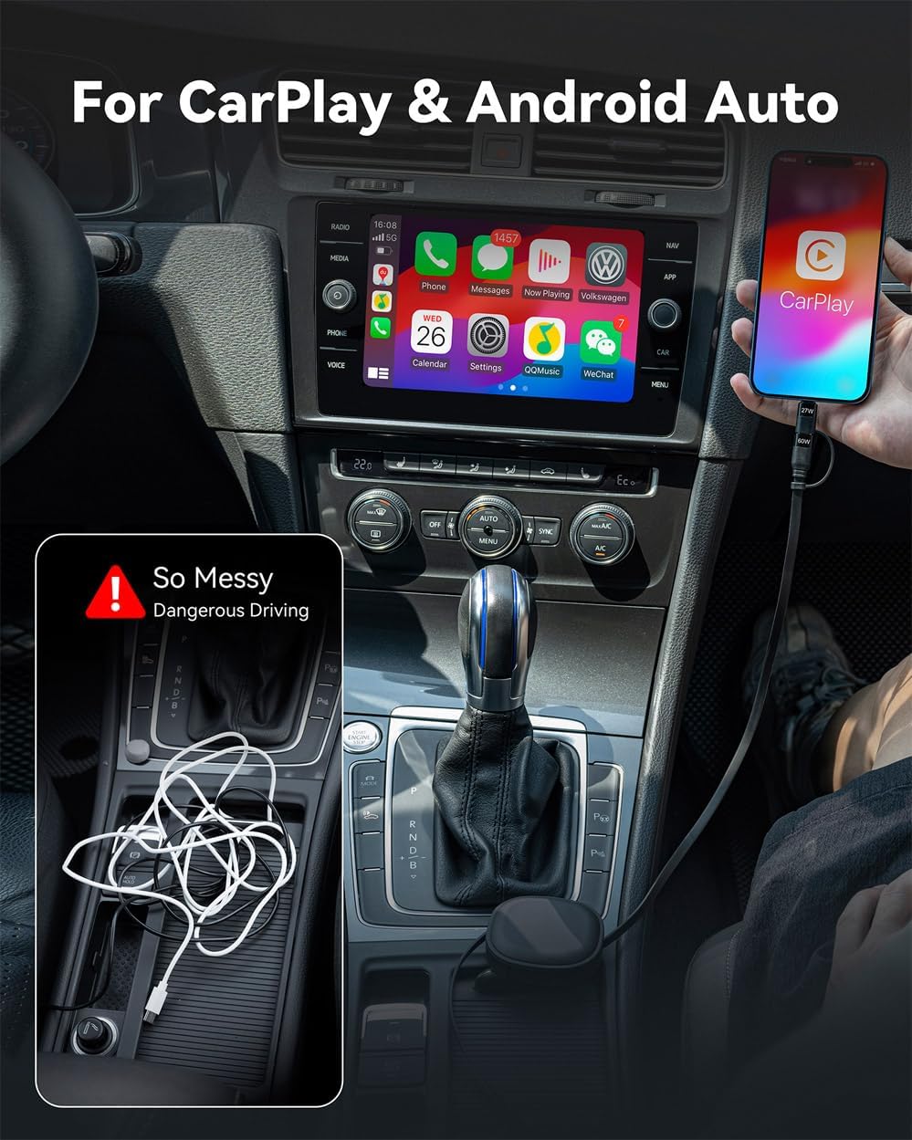 Multi Charging Cable, 2Pack 5 in 1 Retractable Lightning Charger Cable 60W USB C to USB C Fast Charging,Multiple USBC Cord Multi Car Charger for iPhone 17/16/15/14 Pro Max,iPad,Samsung S25 S24,Tablets - Image 8