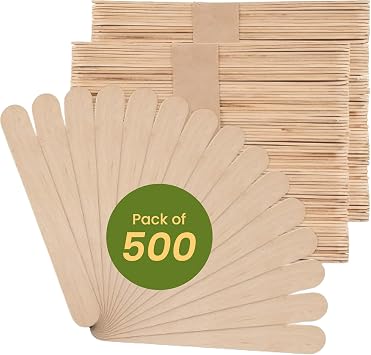 Perfect Stix Jumbo Craft Sticks, 6 x 3/4, Natural Poplar Wood, 500Ct. Multipurpose for Arts, Popsicles, Waxing