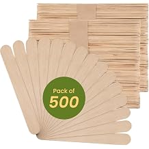 Perfect Stix Wooden Poplar Wood Craft Sticks. Jumbo Size, 6 x 3/4, Wood, Natural Poplar Wood, 500Ct. Multipurpose Craft, Popsicles, Waxing, Arts and Crafts.