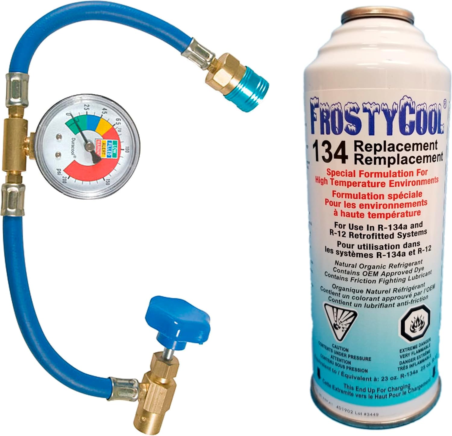 FrostyCool 134 Replacement Refrigerant 8 oz. Can with Recharging Hose