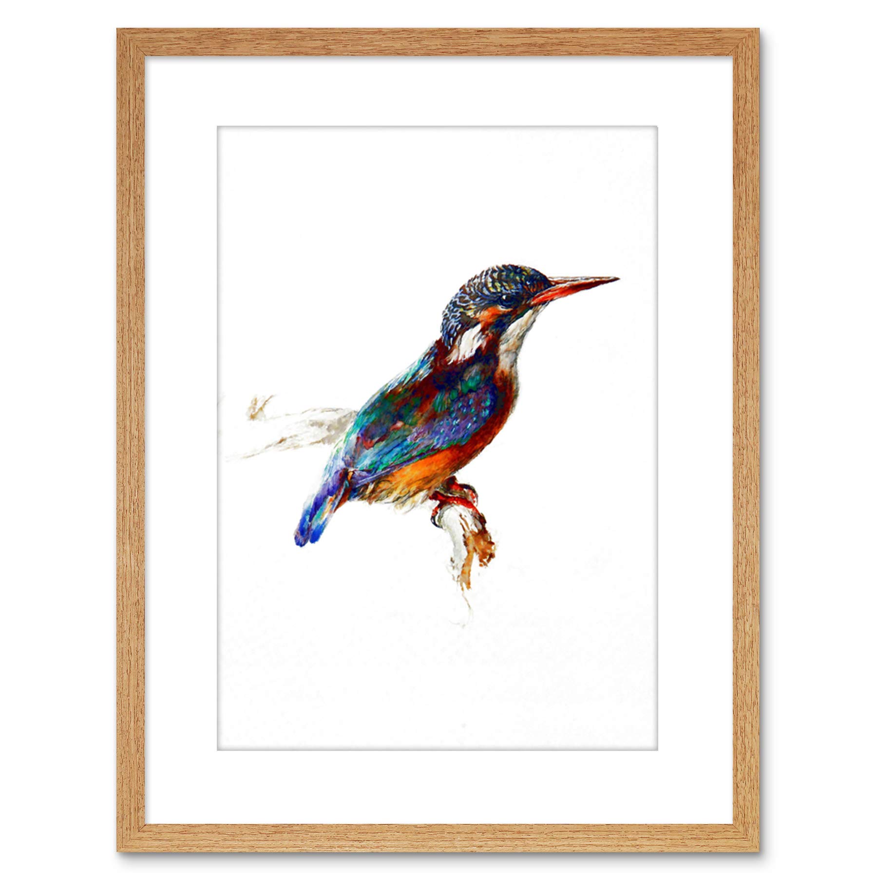 Wee Blue Coo PAINTING BIRD KINGFISHER RUSKIN FRAMED ART PRINT POSTER F97X12021