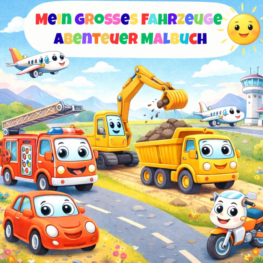 Mein großes Fahrzeuge Abenteuer Malbuch: Mein großes Fahrzeuge Abenteuer Malbuch