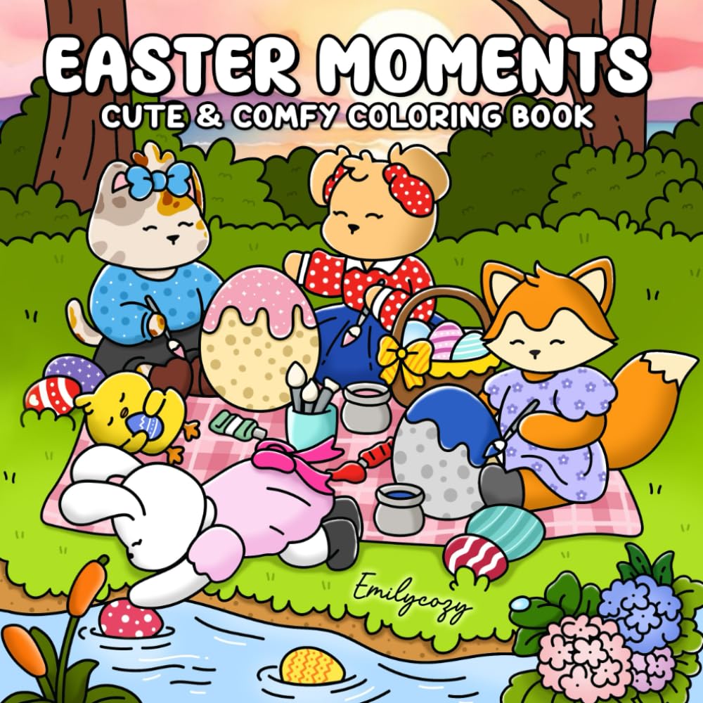 Easter Moments: Coloring Book for Adults and Kids (Cozy Buddies Coloring)