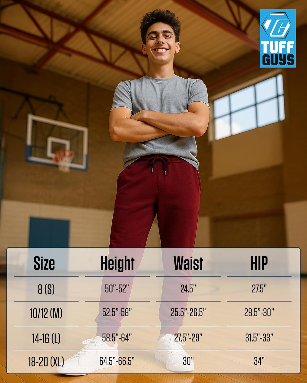 Tuff Guys Boys Sweatpants - Active Performance Fleece Boys Joggers Athletic Pants with Pockets & Drawstring Waistband (8-20) - Image 7