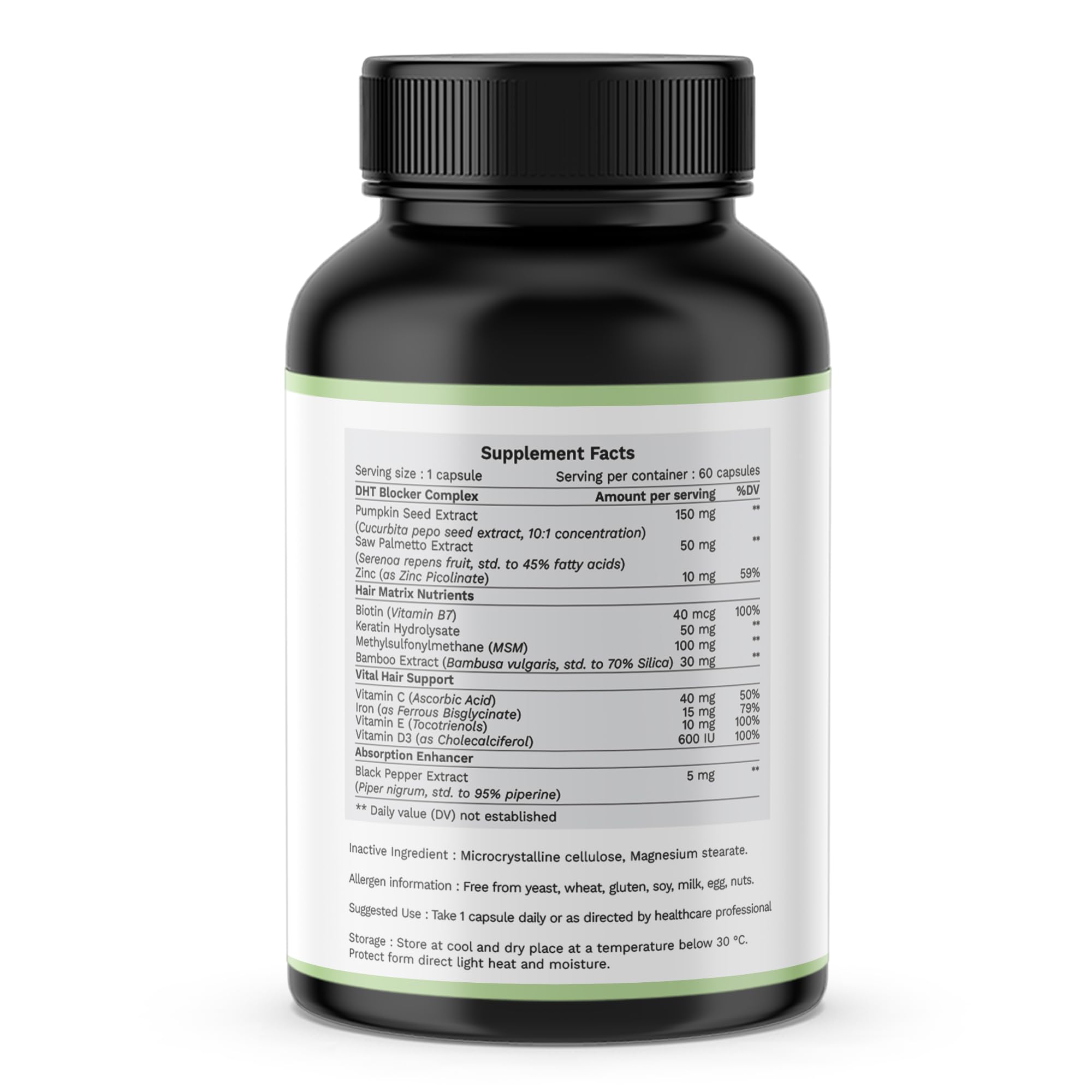HEALPURE NUTRACEUTICAL Biotin (60 Capsules) | Hair Growth, Strong Hair and Glowing Skin, Fights Nail Brittleness.