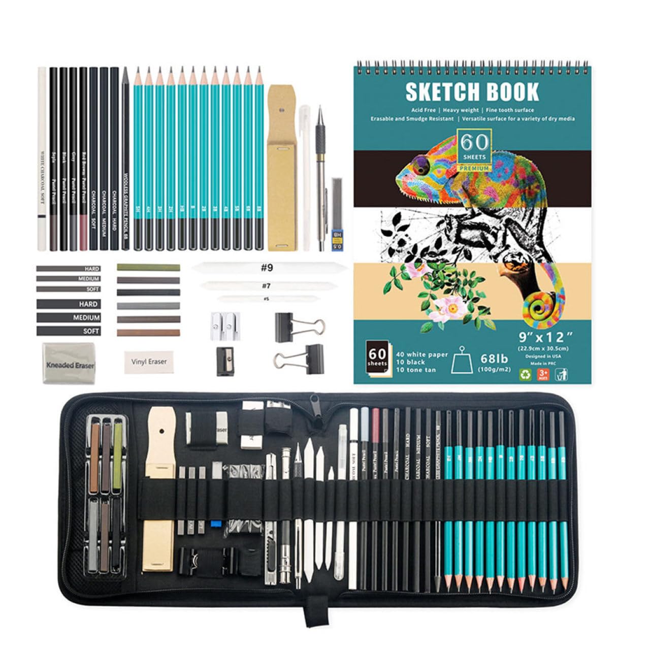 DOITOOL Kit de Crayons à Dessin pour Adolescents, 50 Pièces, pour Esquisse