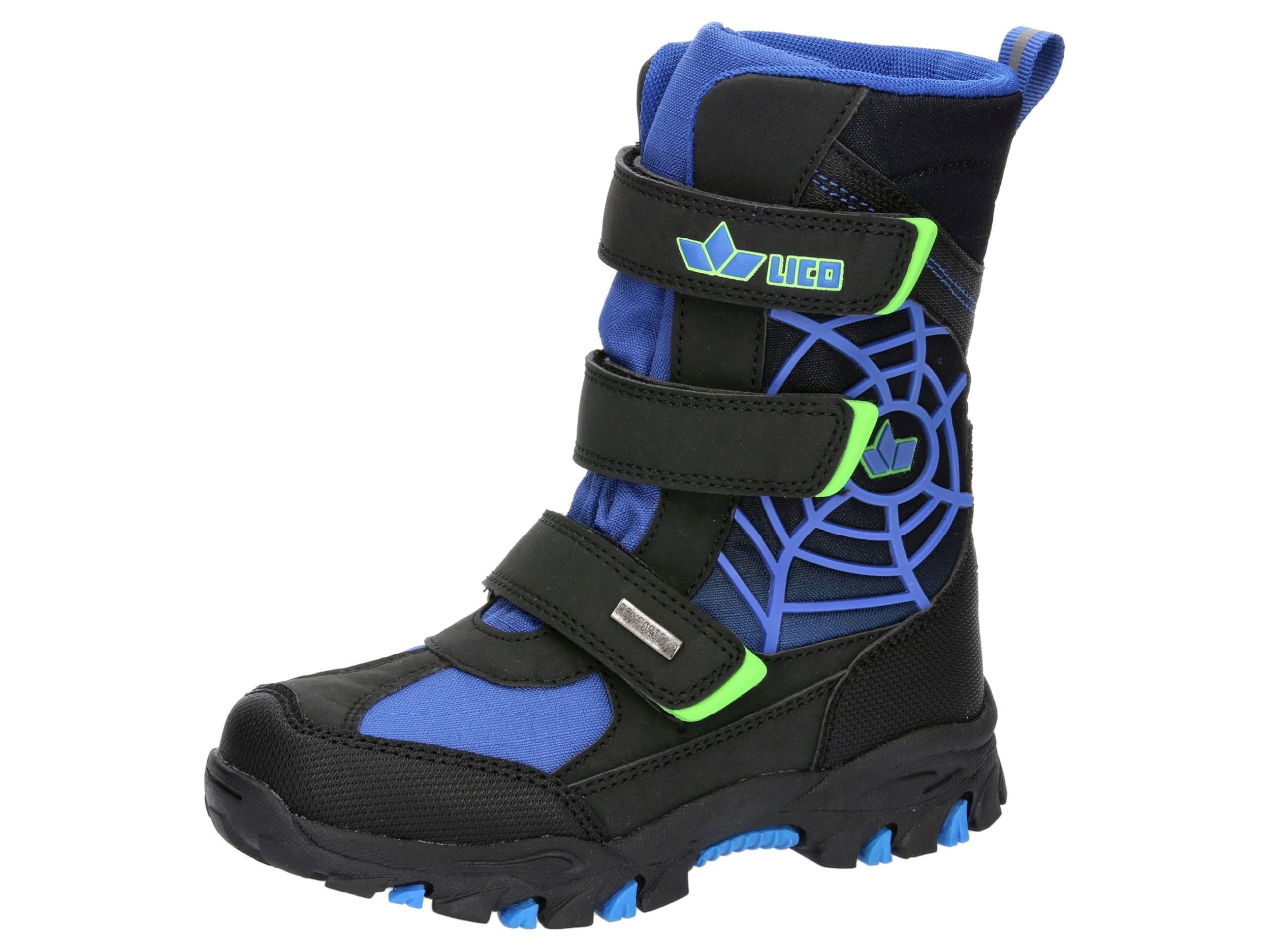 Lico Boys Sindre V Snow Boots, Black Blue Lemon, 8.5 UK Child