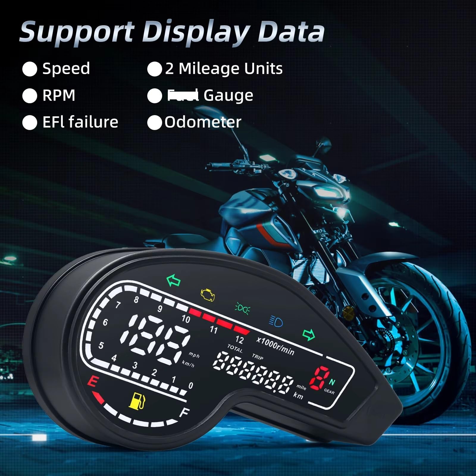 Tachimetro Moto Per NXR150 Per NXR125 Per Bros Moto Tachimetro Indicatore Di Giri Marcia Direzione Cruscotto Universale 12V