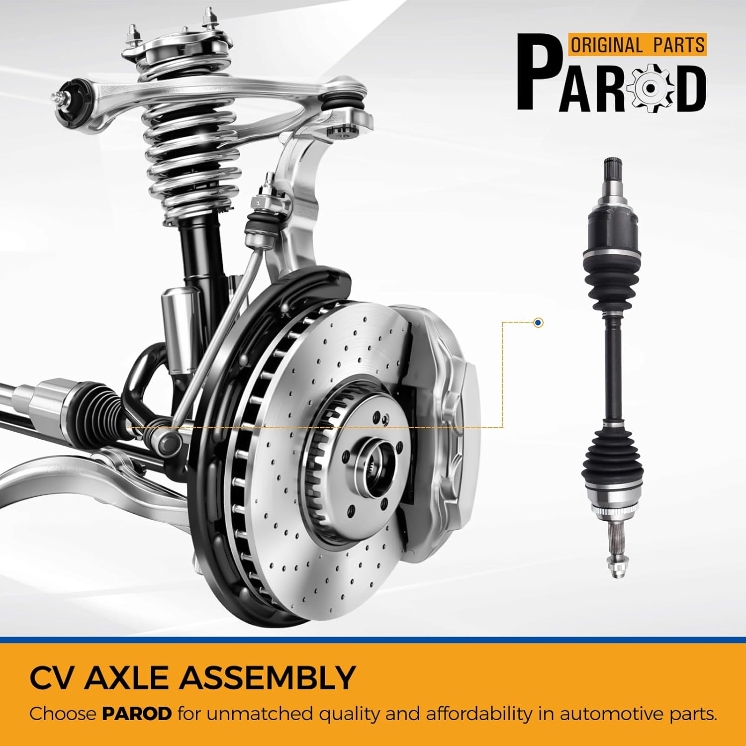 PAROD 665245 CV Axle Assembly Fit for 2002-2009 Toyota Camry, 2001-2007 Highlander, 2004-2008 Solara 2.4L L4 Front Left Driver Side