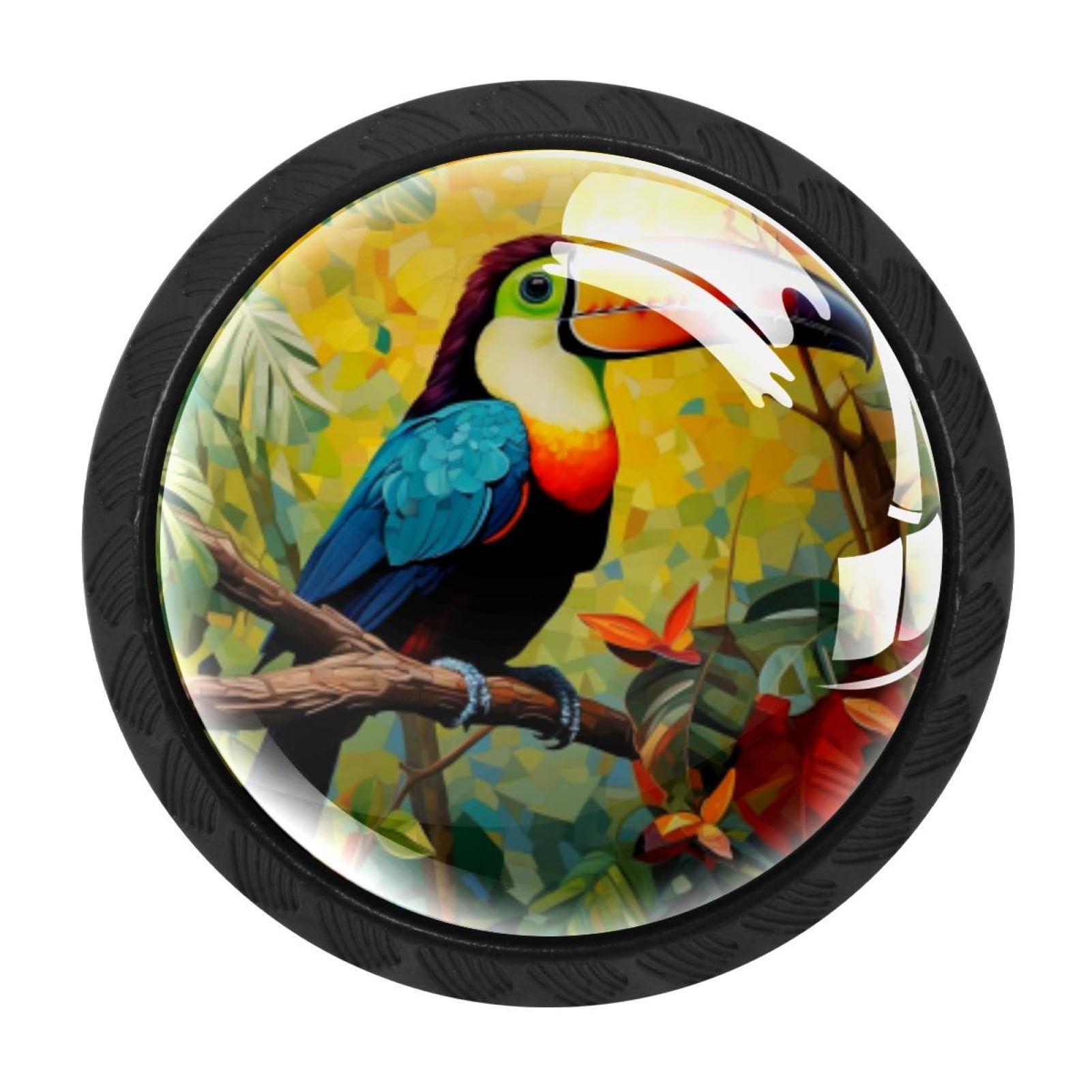 Chenzzzz Multicolored 12 4 Pack Cabinet Handles Black Toucan Cabinet Knobs Draw