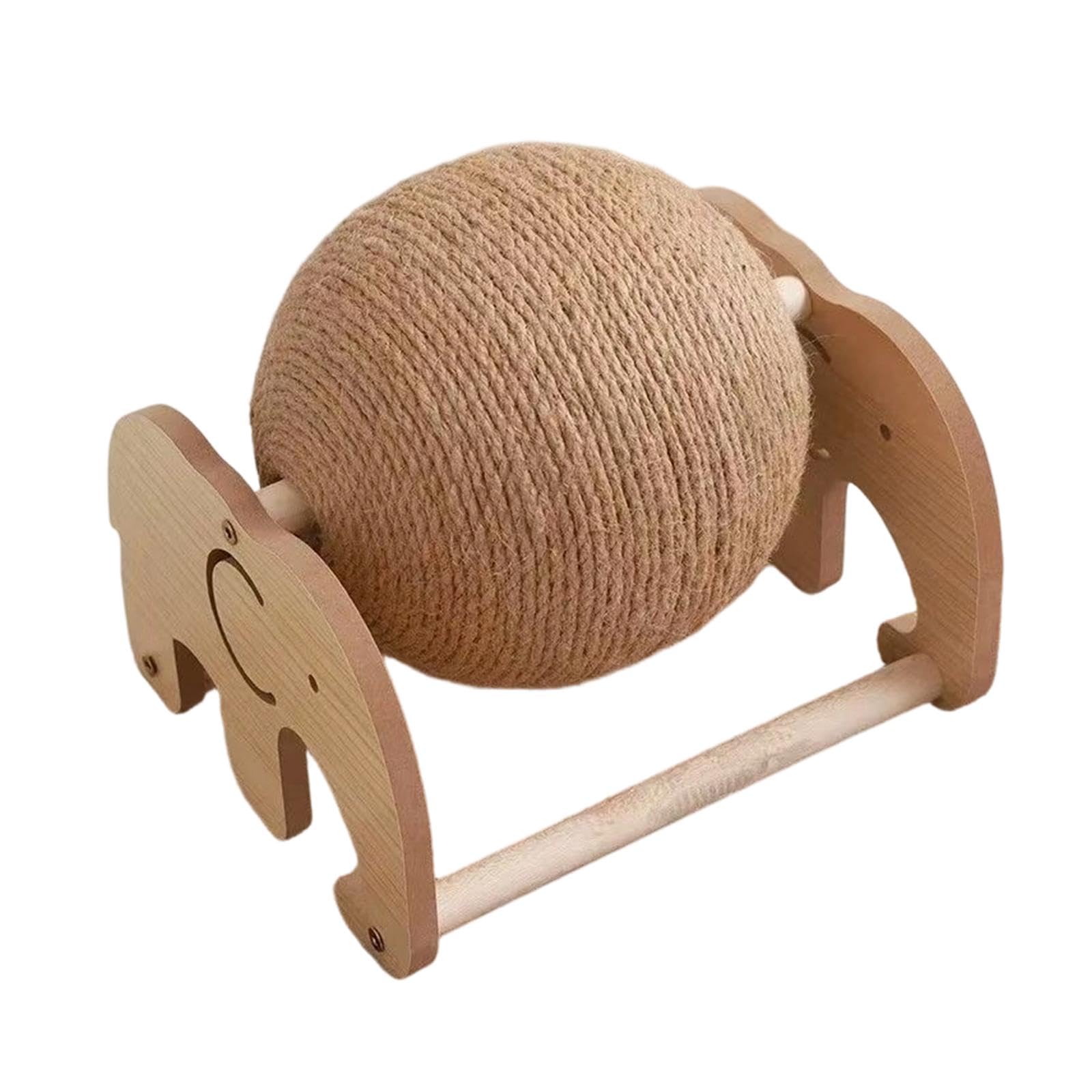 Pelota rascadora de madera noble y sisal resistente para felinos 8