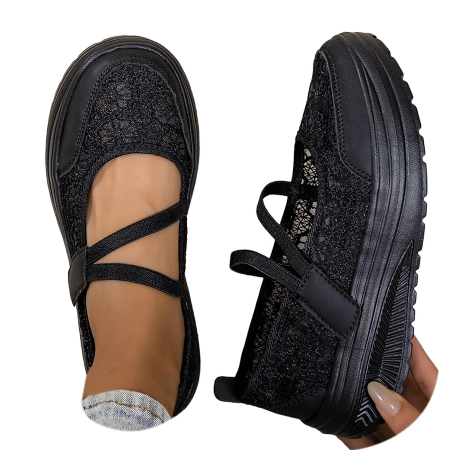 Zapatos tiroleses para mujer, estilo tirolesa, de encaje, con plataforma