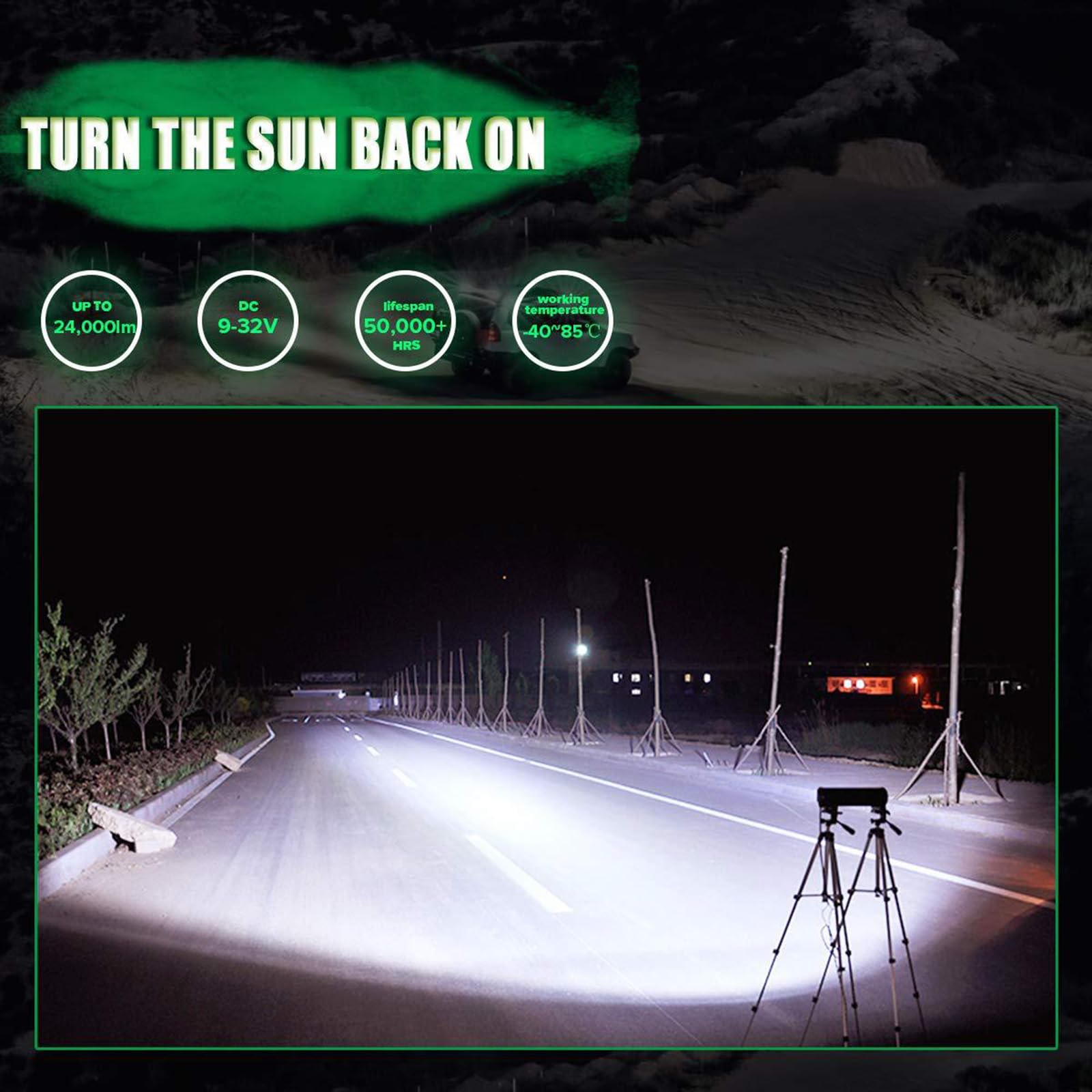 240W LED Light Rod 12 Pollice per la Guida Notturna con Robusto Alloggiamento In Alluminio Fuoristrada Avventure Campeggio Cantiere Luce
