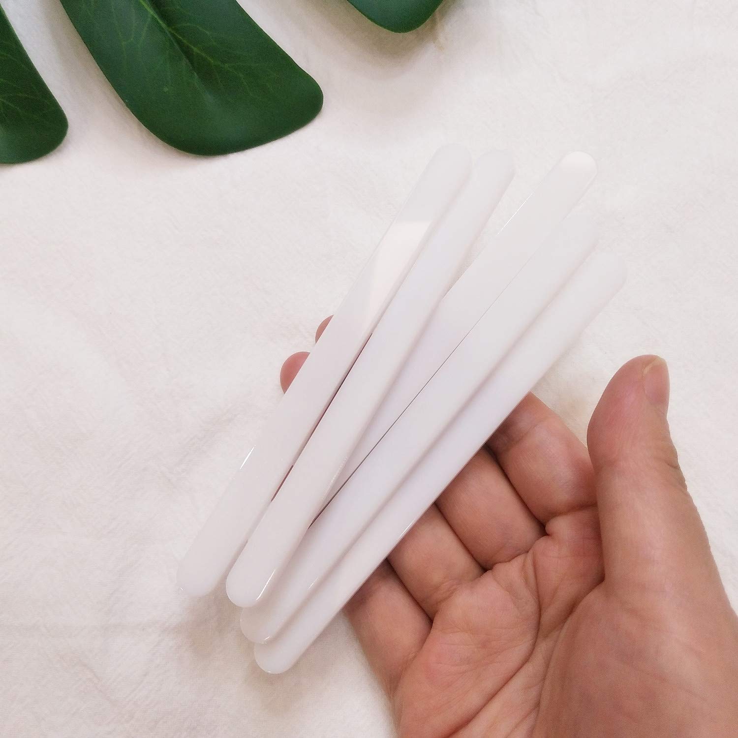 20pcs of Reusable Acrylic Sticks for Ice Cream,Popsicle,Kids Projects,Classrooms,Home,Party and More (White, 4.72’’ Long)