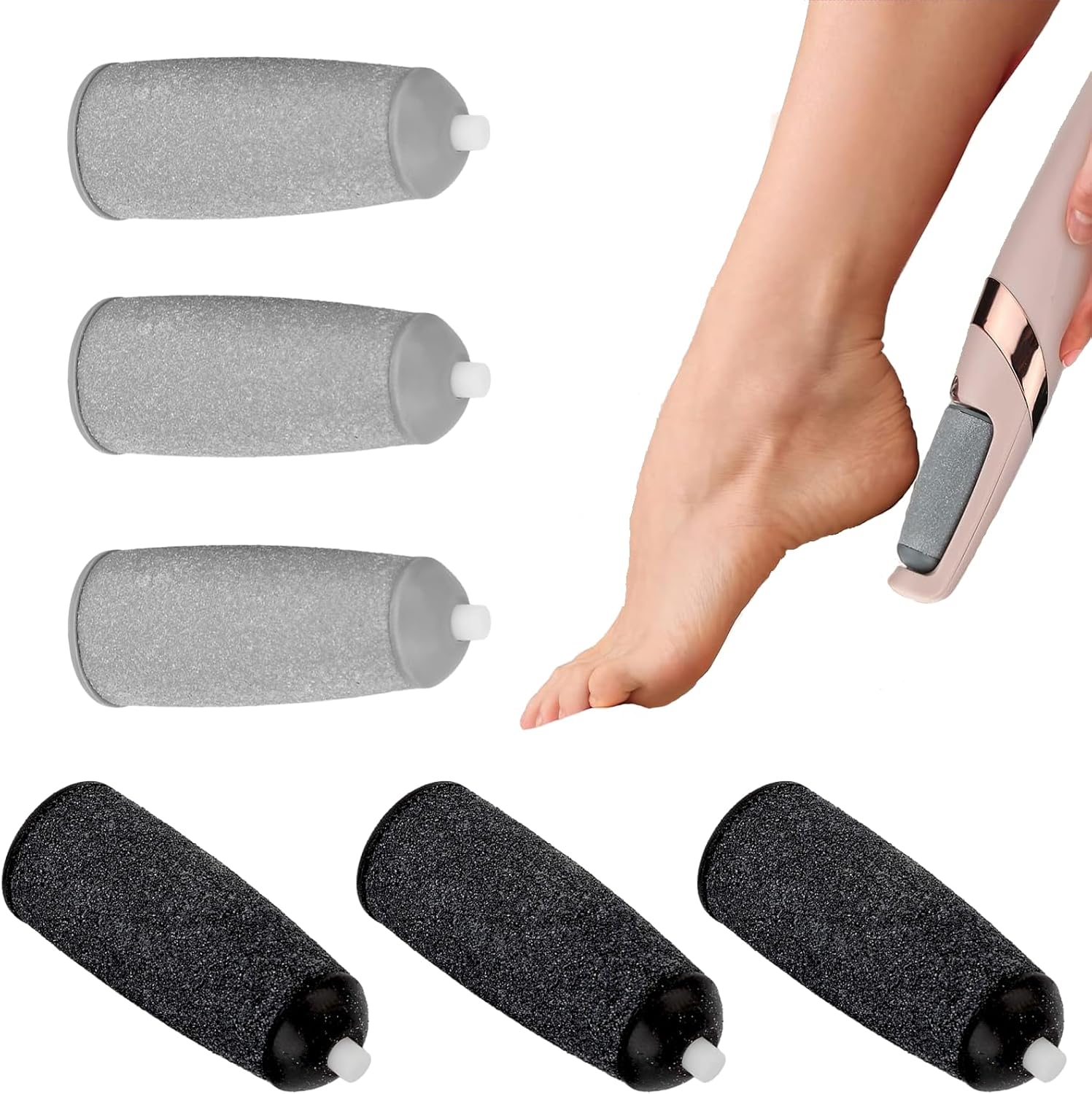 6 PCS Replacement Foot Grinder Rollers Compatible with Scholl Velvet