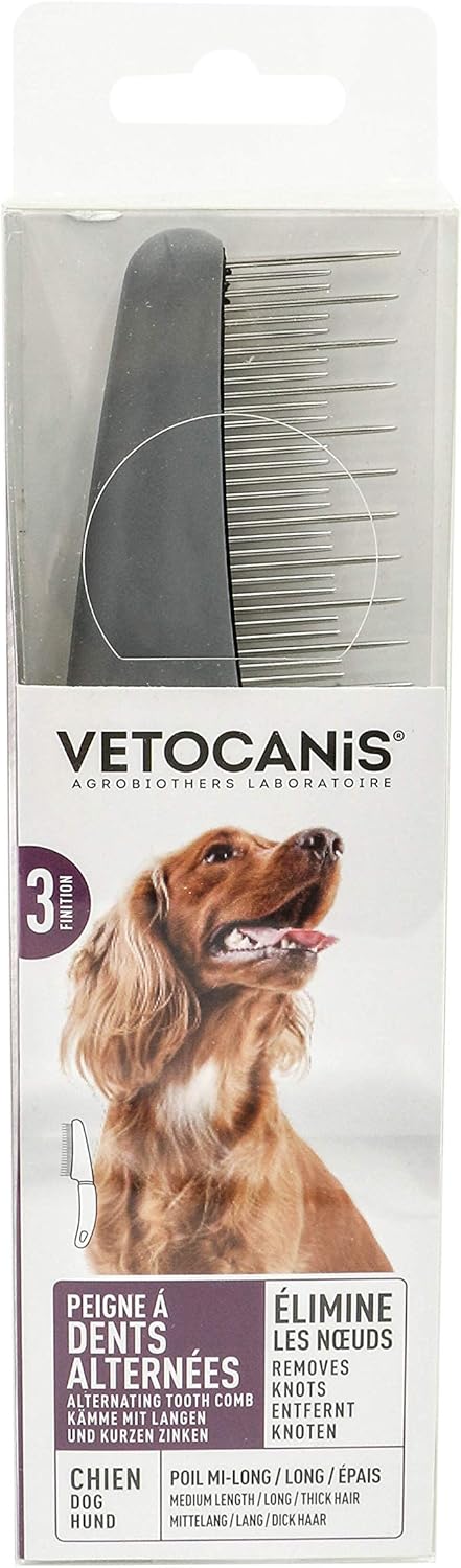 Vetocanis Alternating Tooth Dog Comb, black, gray, 21 x 34 x 15 cm - Image 5