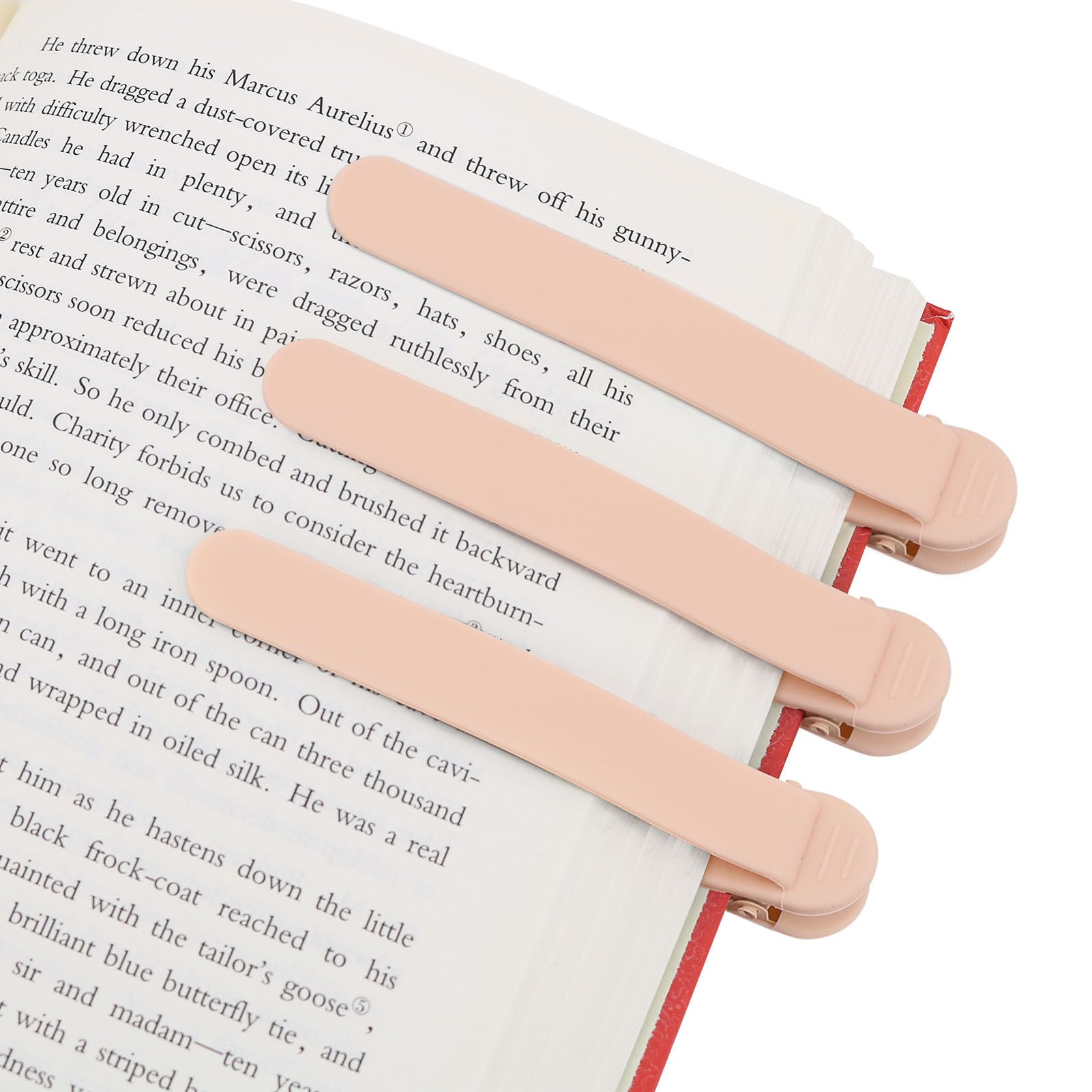 SMUK 3pcs Automatic Silicone Bookmark, Unique Bookmark Page Keeper for Reading Lovers Women Men Kids Teachers, Book Page Holder Markers Clip Book Marks Reading Accessories Gifts
