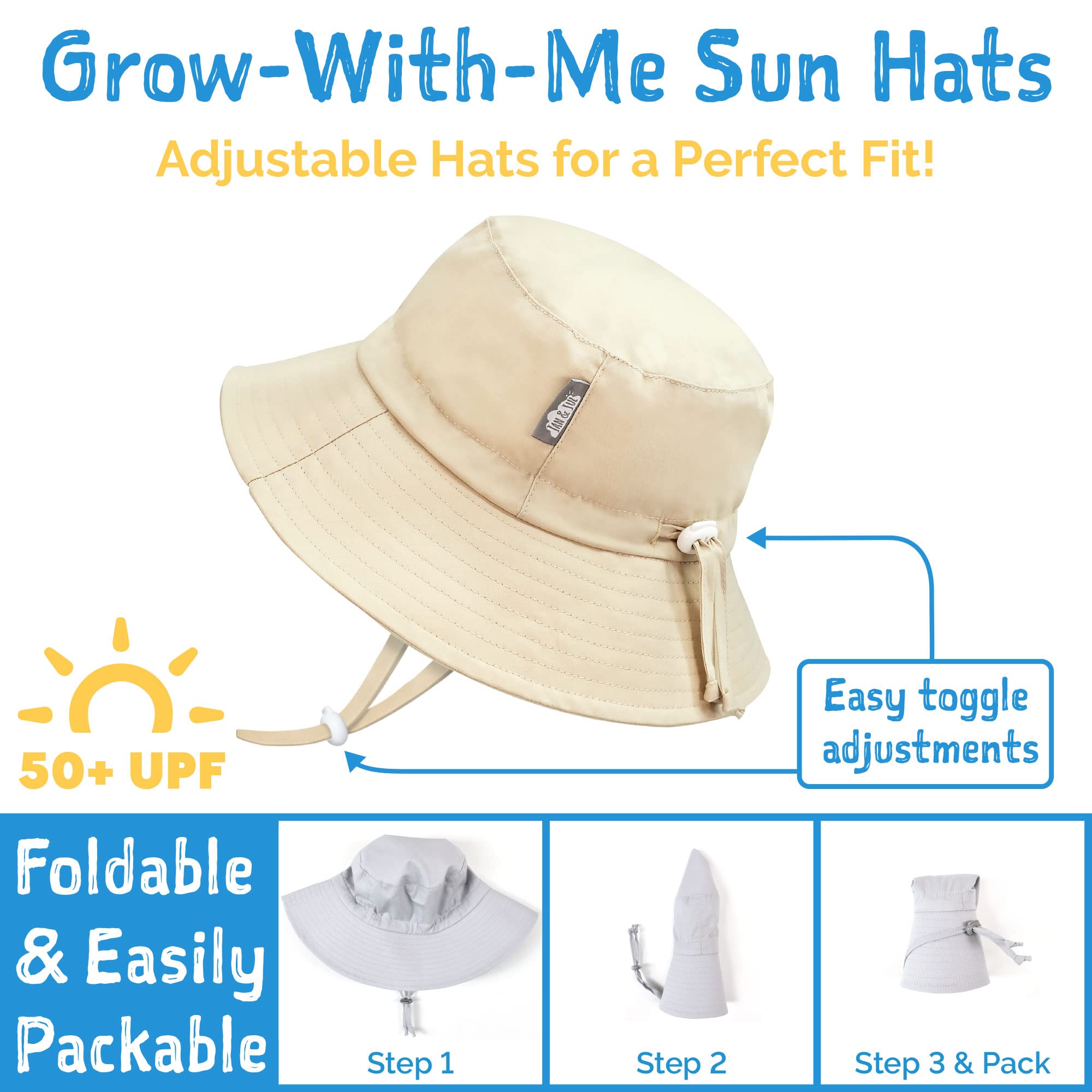 JAN & JUL 50+ UPF Baby Boy Sun-Hat, with Adjustable Strap, Cotton (M: 6-24 Months, Dino Kids)