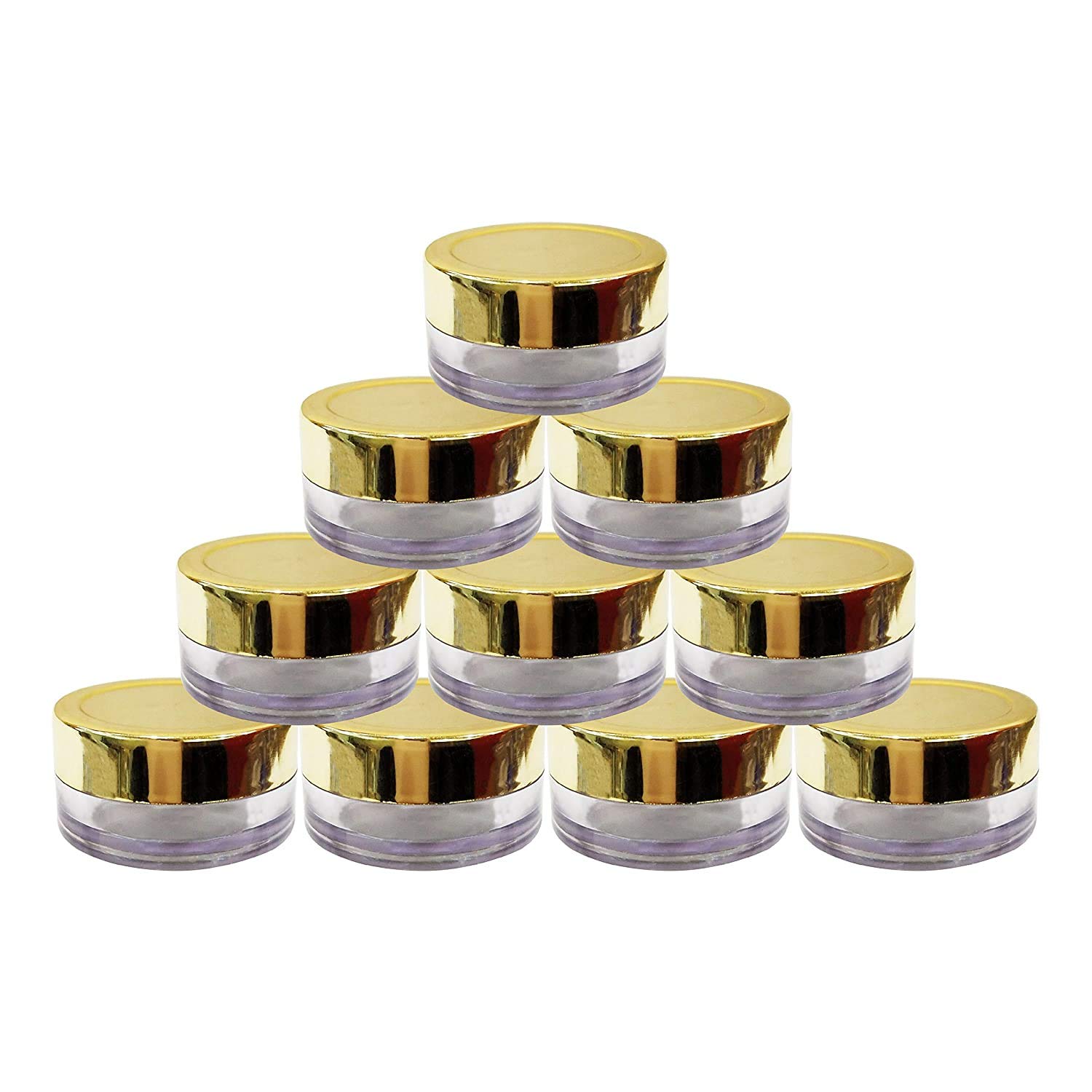 hunky dory 12pcs Acrylic 15gram Royal Gold Cap Glass Transparent Cosmetics Shan Jar Container for Creams,Lip Balm, Body Butter, Essential oil, Eyeshadow, Makeup Use (Pack of 12)-picture-30
