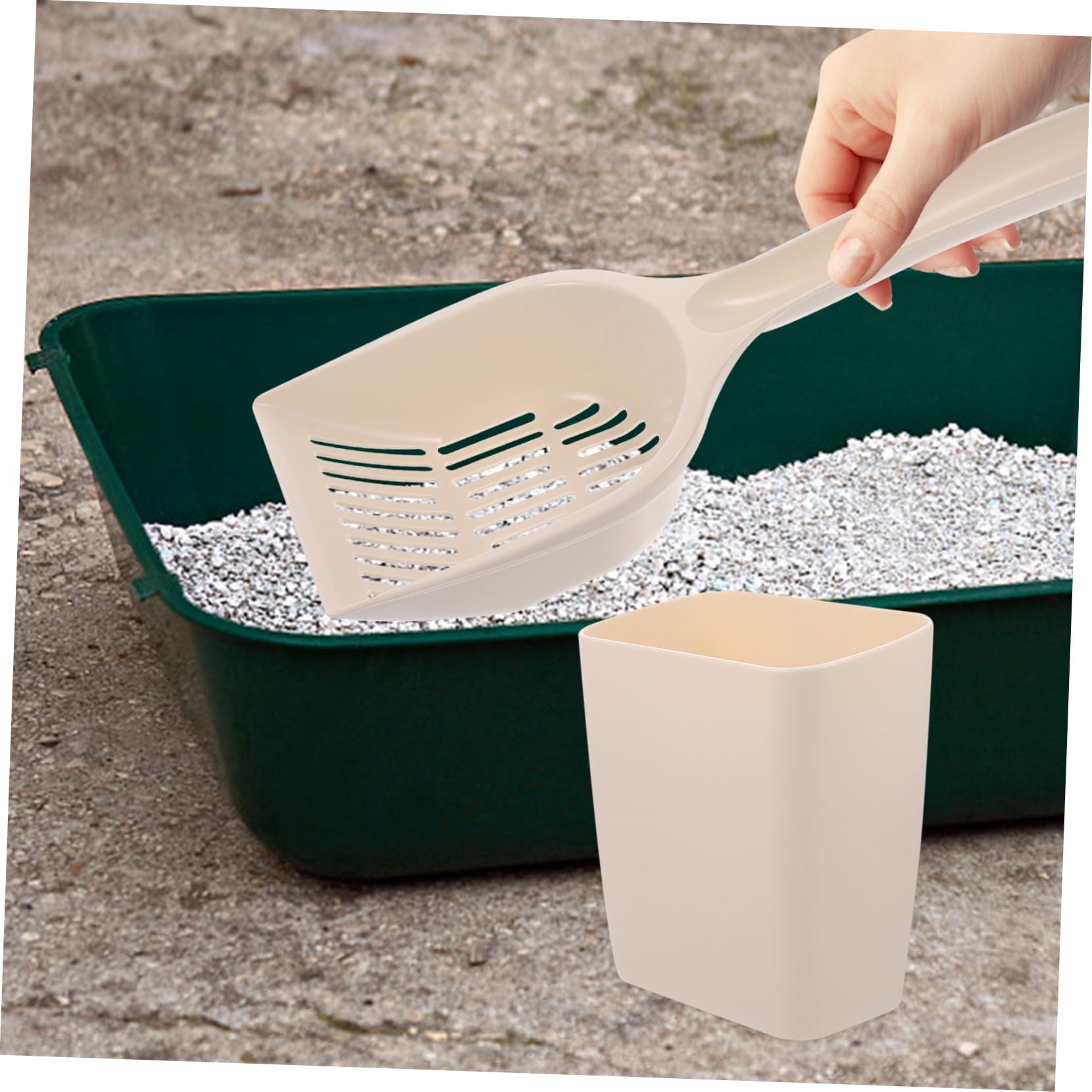 CIYODO Portable Cat Litter Scoop Set Durable Pet Cleaning Accessories for Easy Litter Box Maintenance Essential Shovel Kit for Cats and Kittens Blue Color