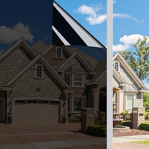 Miniatura 1 de Ohmywor Película de privacidad unidireccional para ventana, bloqueo solar, anti UV, película de tinte para ventana, control de calor, espejo diurno,