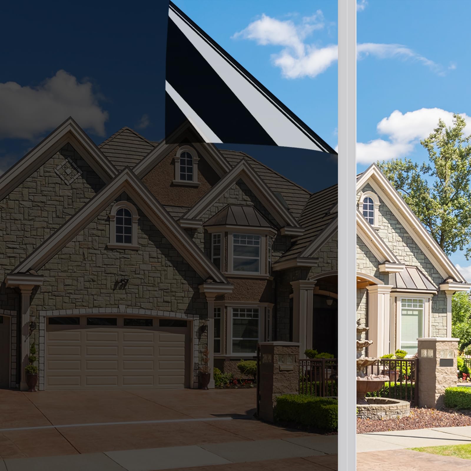 Ohmywor One Way Window Privacy Film, Sun Blocking Anti UV Window Tint Film Heat Control Daytime Mirror See Out Not in Reflective Window Film Self Adhesive Static Cling Film Glass Black, 35.4" x 78.7"