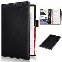 Vista 13 de RSAquar Libreta de servidor con bolsillo con cremallera, libretas de servidor de cuero premium para camarera, cartera de camarero libreta