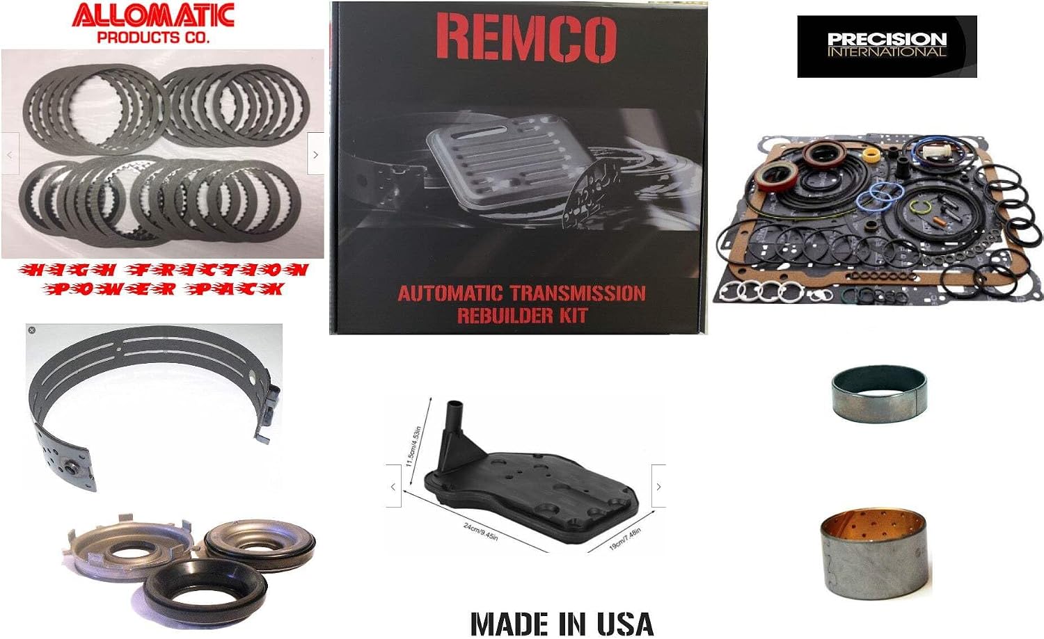 4L60E 4L65E 4L70E [97-03] Automatic Transmission Rebuild Kit-Full Overhaul with powerpack z-pack energy friction Clutches Front Band Pump Bushing & Filter Pistons