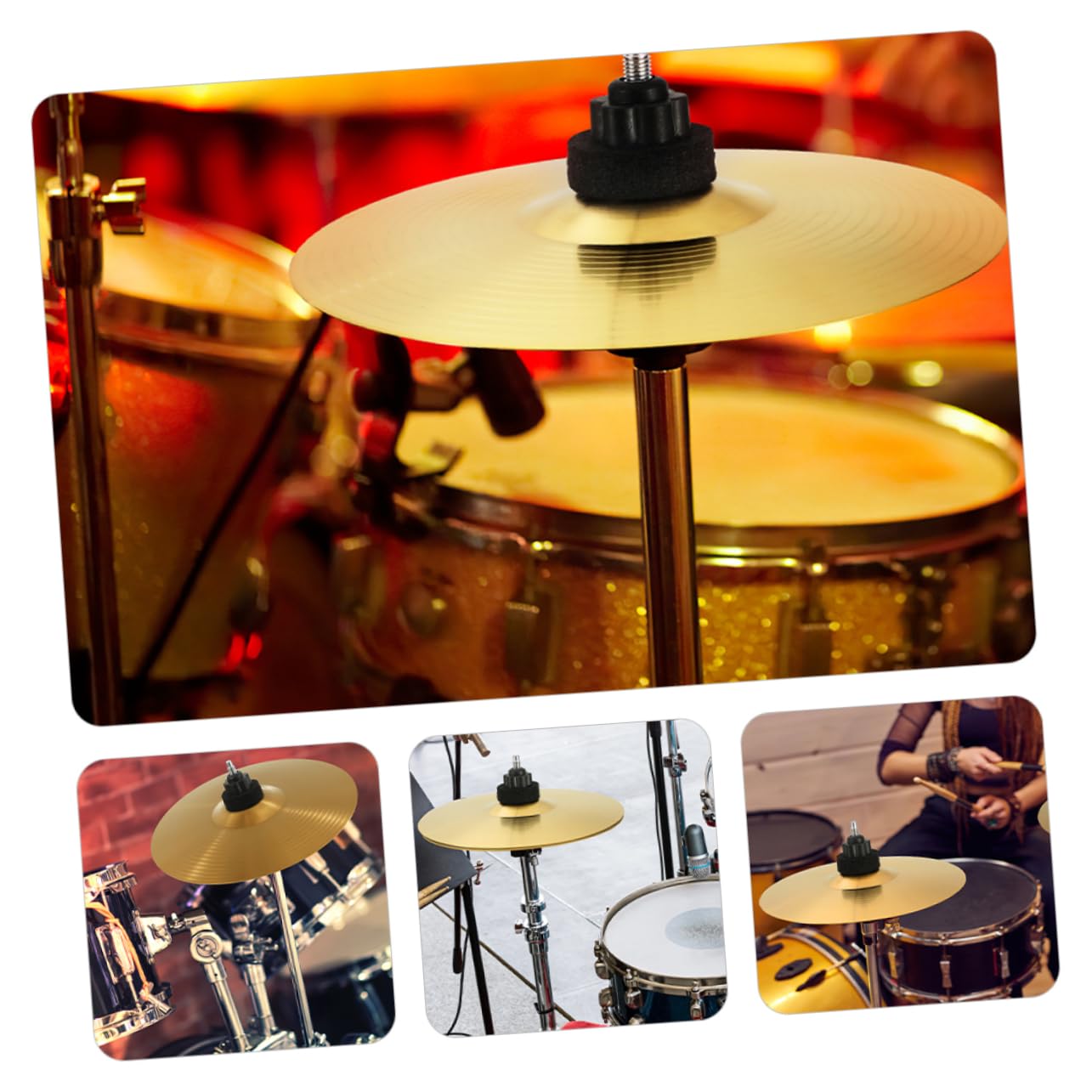 VANZACK 2pcs Jazz Drum Cymbals Metal Brass Crash Cymbal Set for Drum Set Practice