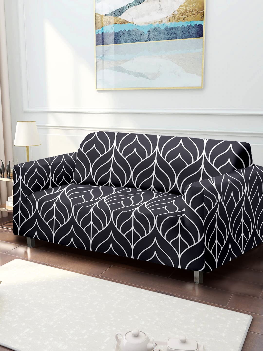 Cortina Elegant Sofa Cover Printed 100 Polyester Spandex Fabric