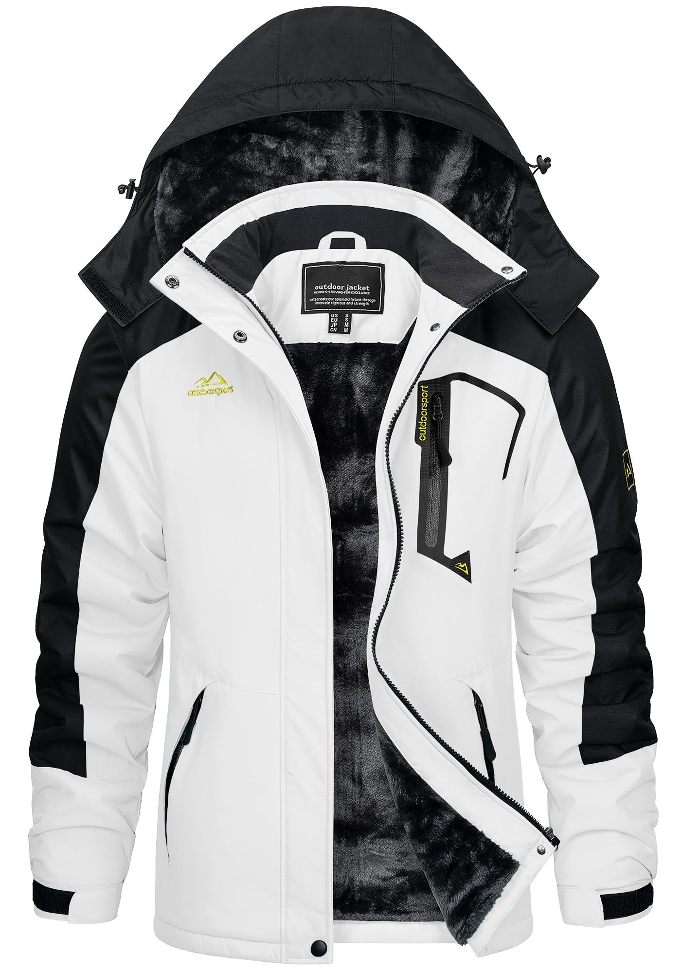 KEFITEVD Veste Chaude d'Hiver pour Femmes Manteau Imperméable Coupe-Vent Ski Camping Veste avec Capuche Amovible