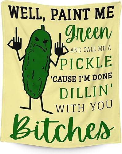 Manta Pickle para adolescentes, tamaño de manta de 50 x 60 pulgadas, suave, esponjosa, acogedora, regalo, manta decorativa beige para sala de estar