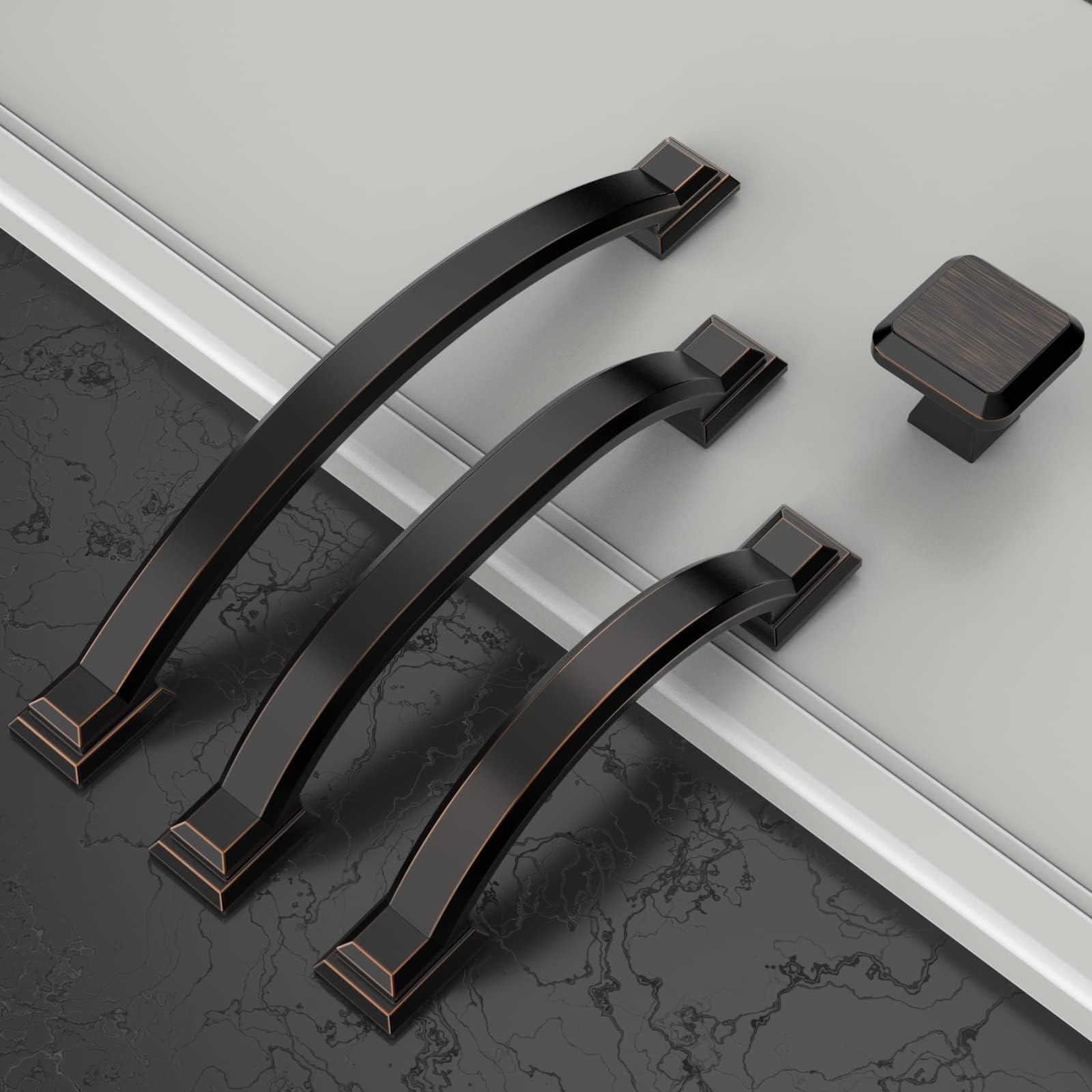 Amerdeco Paquete de 10 tiradores de bronce aceitado de 16 cm