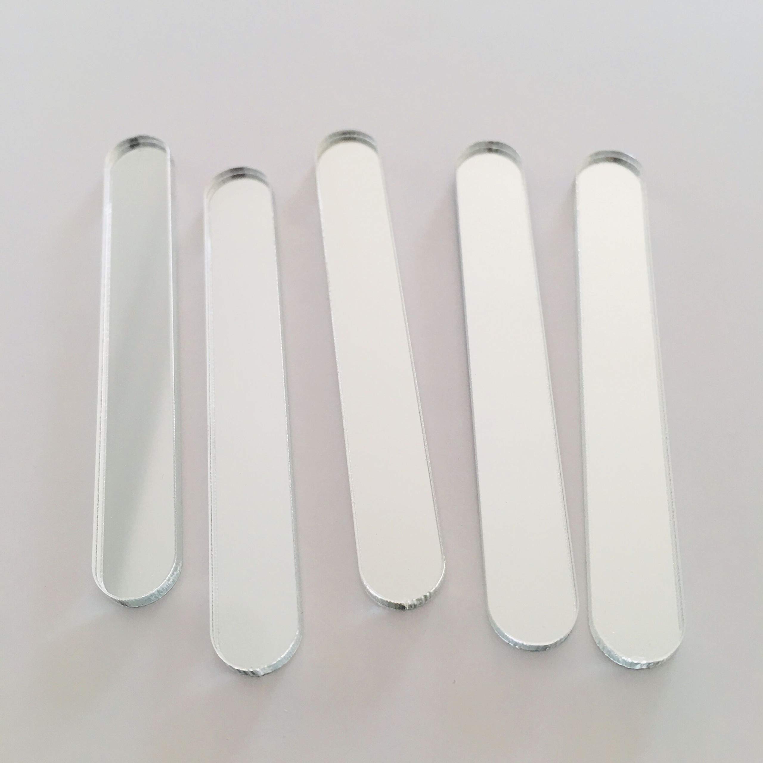 CHENRUI 30 Pcs Mini Acrylic Cakesicle Popsicle Sticks for Ice Creamsicle Candy Apple (Silver Mirror)