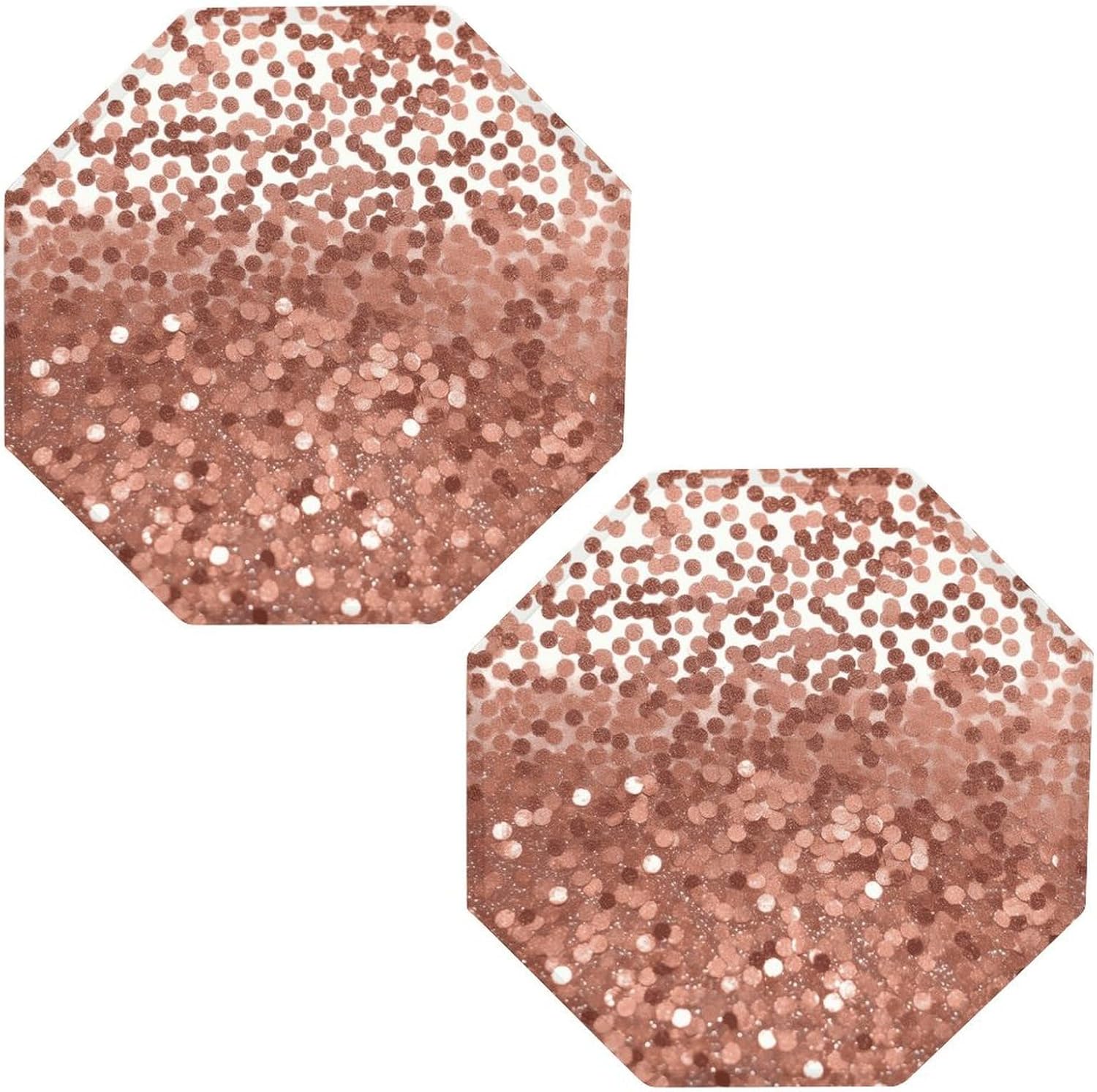 Ctagon Metal Sign for Home, Modern Display Plate for Kitchen, Rose Gold Glitter Plates Accent Hanging Wall Decorations 3PCS for Living Room, Bedroom, Hallway, Hotel