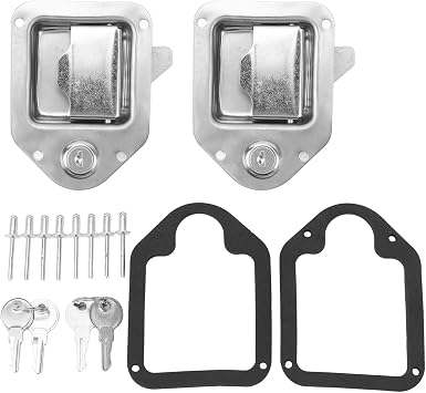 TANIQIACA Stainless Steel Truck Tool Box Latch, Paddle Lock with 4 Keys, RV Trailer UTV ATV Box Secure Handle Latch, Easy Installation, Strong Security