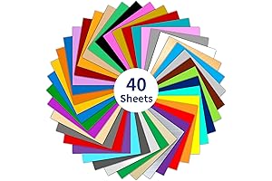 IModeur Adhesive Backed Vinyl Sheets, 40 Pack (12"x12")