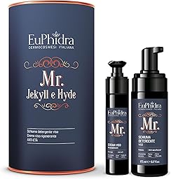 Euphidra, Mr. Jekill & Hyde Anti-Aging Face Box with Cleansing Foam and Regenerating Cream, with Natural Witch Hazel and Black Willow Extracts, SLES, Parabens and Mineral Oils