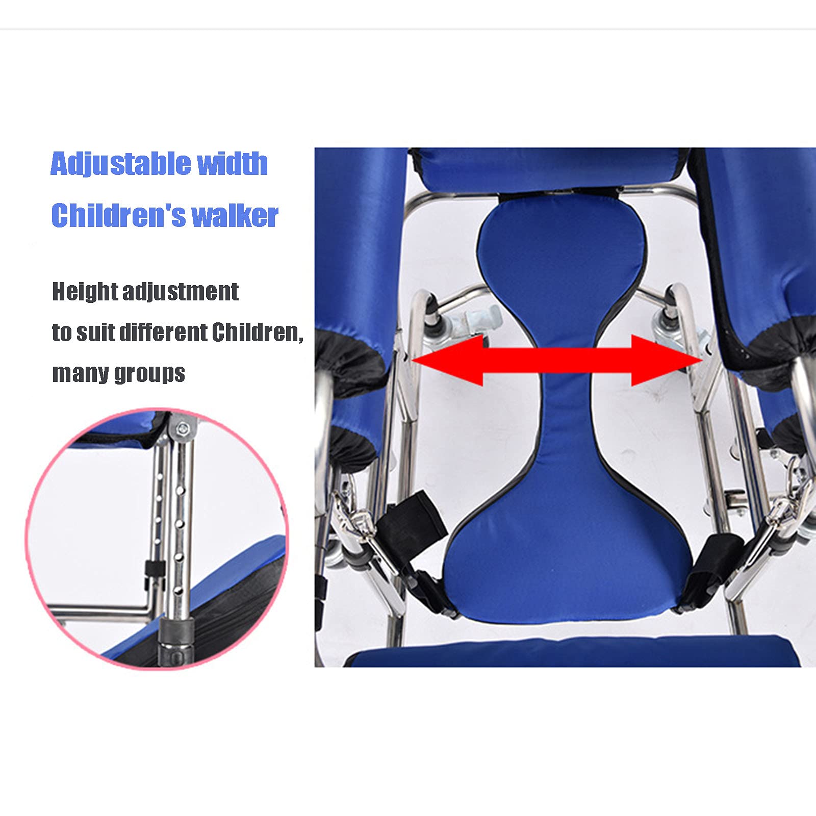 Andador para niños con ayuda para caminar, con asientos, parálisis cerebral infantil, entrenamientos de rehabilitación para discapacitados debajo de las axilas dobles, A (A)