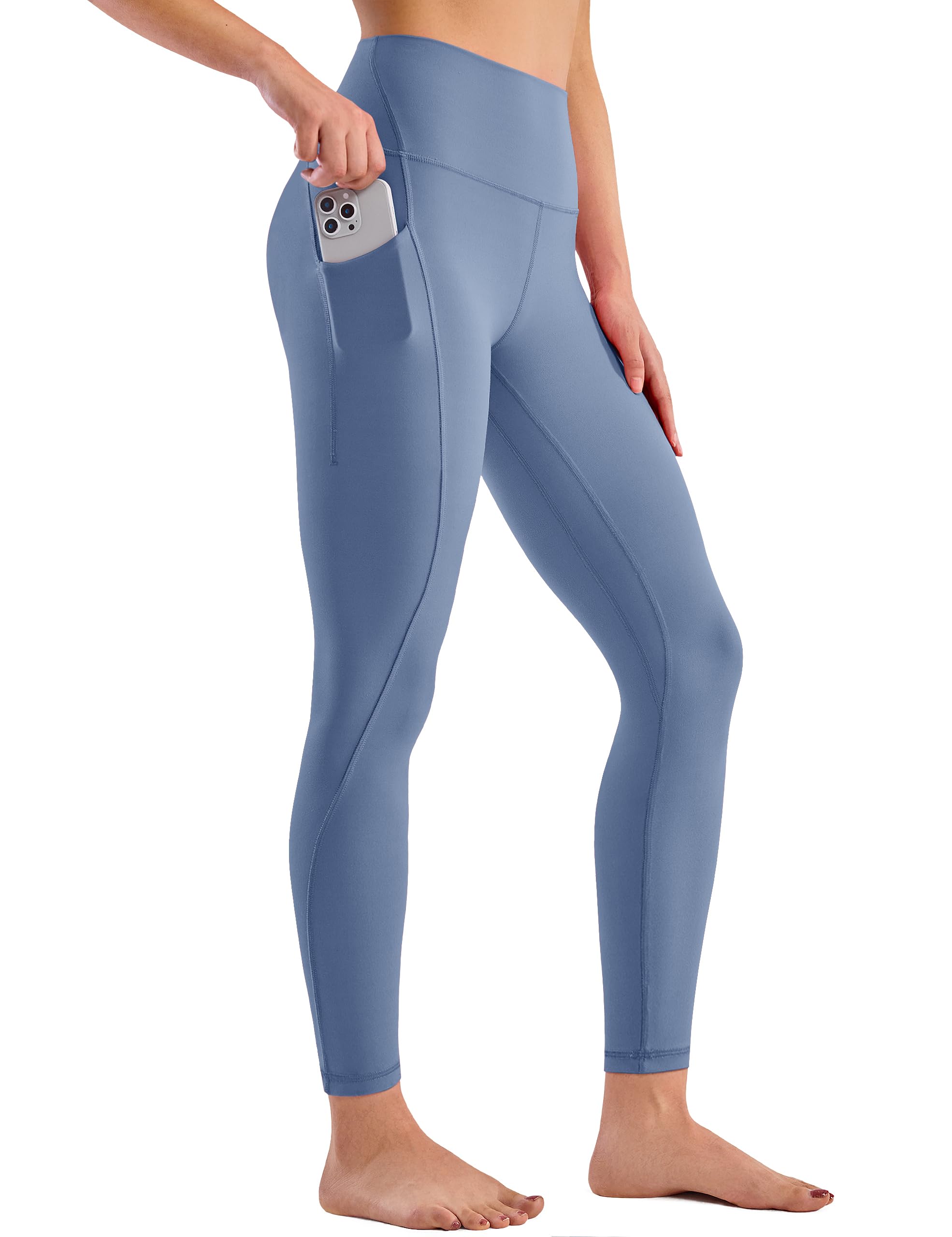 BAYDI Clouduxi, leggings sportivi da donna, a vita alta, 64 cm, opachi, da yoga, con tasche