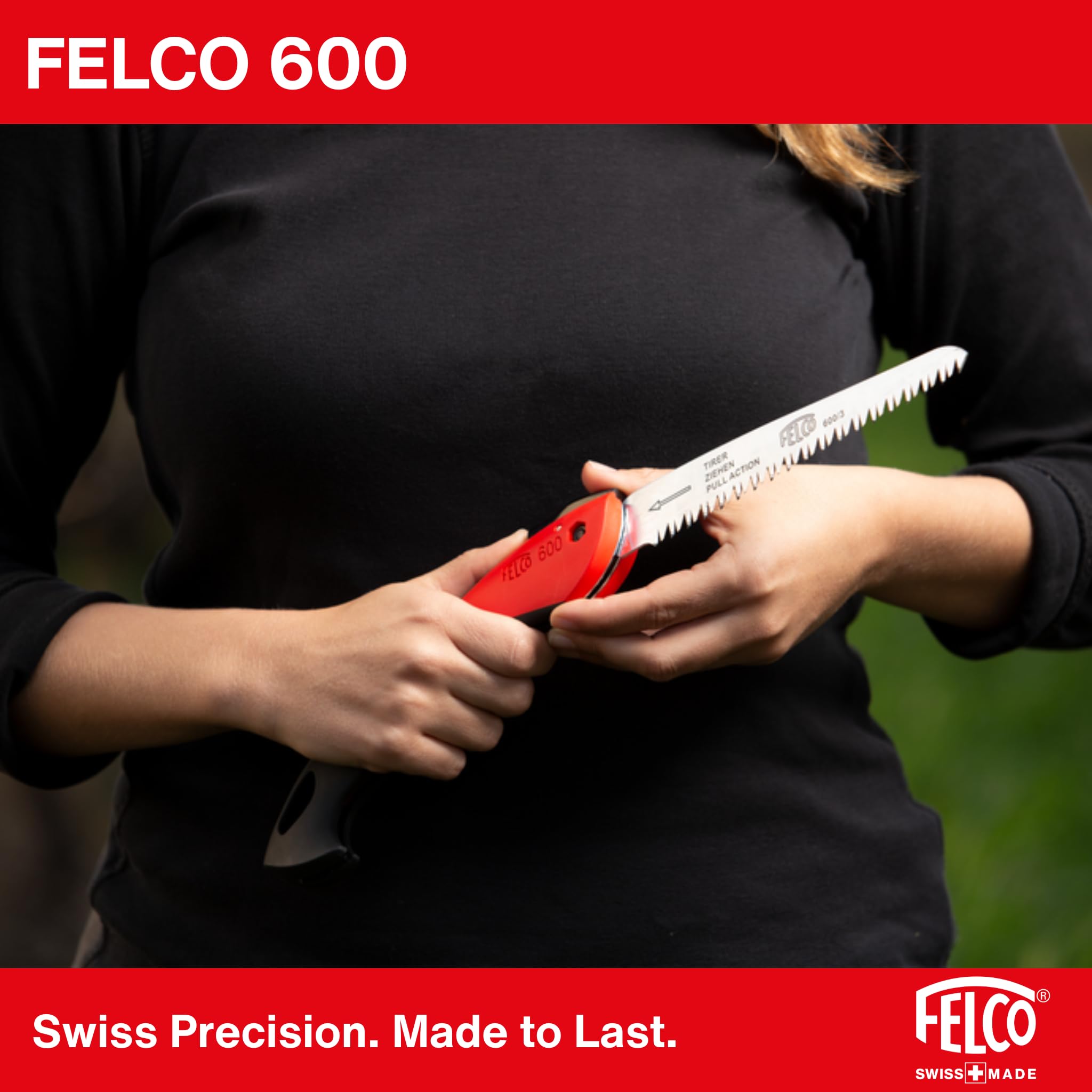 FELCO 8 Tijera de Podar Profesional Bypass 25 mm para Mano Derecha con Sierra Plegable FELCO 600 para Poda y Corte