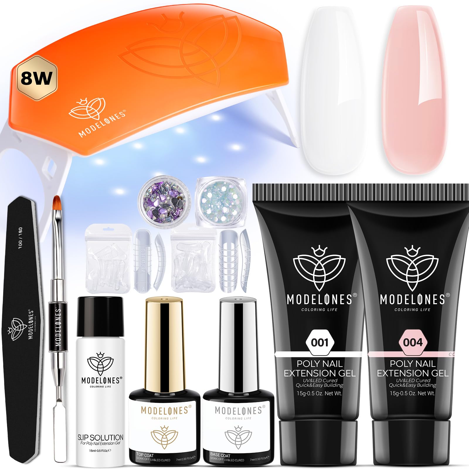 Poly Nail Gel Starter Kit with Nail Lamp