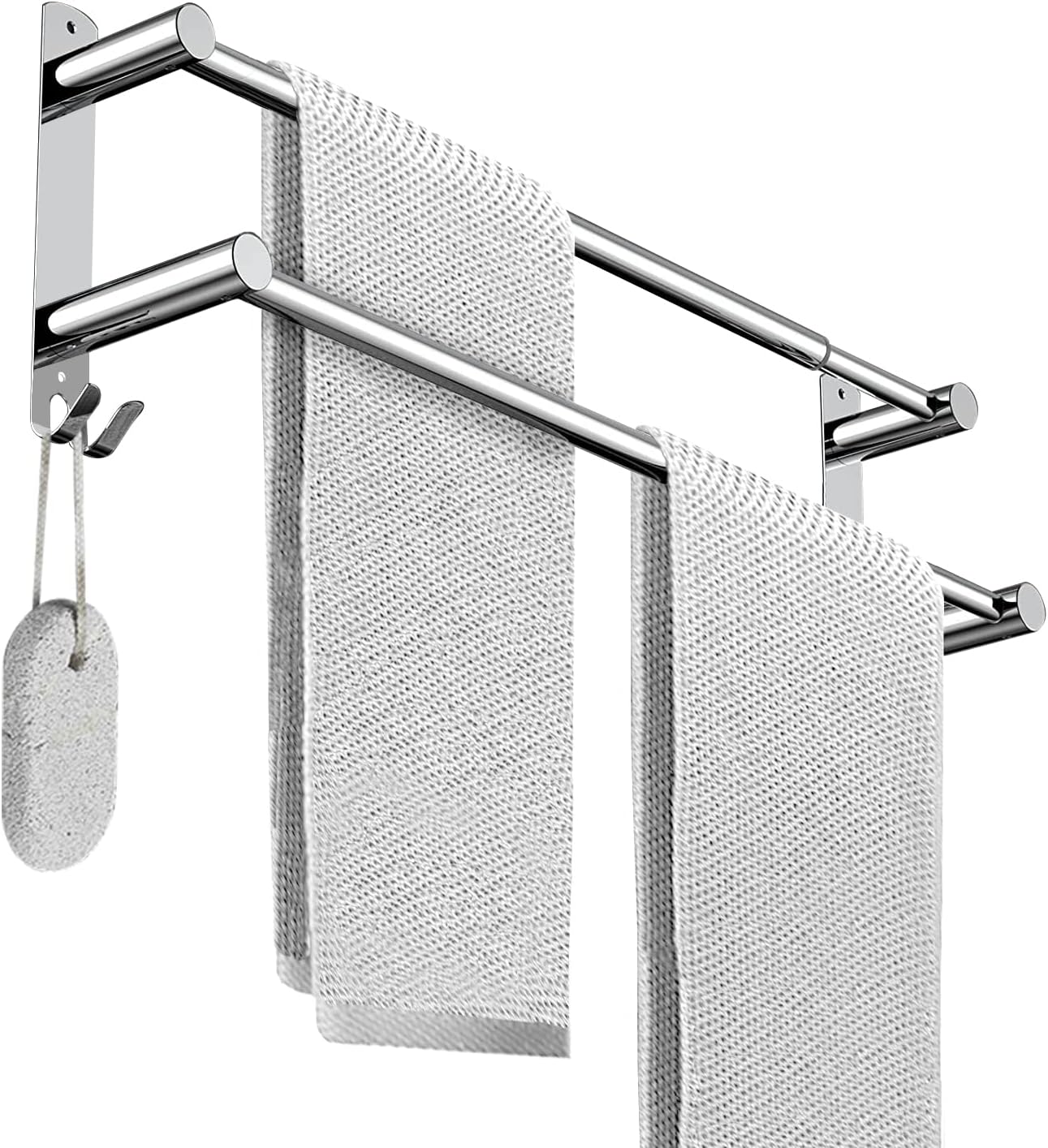 BIGLUFU Stretchable 1731 Inches Double Bath Towel Bar Bathroom Towel